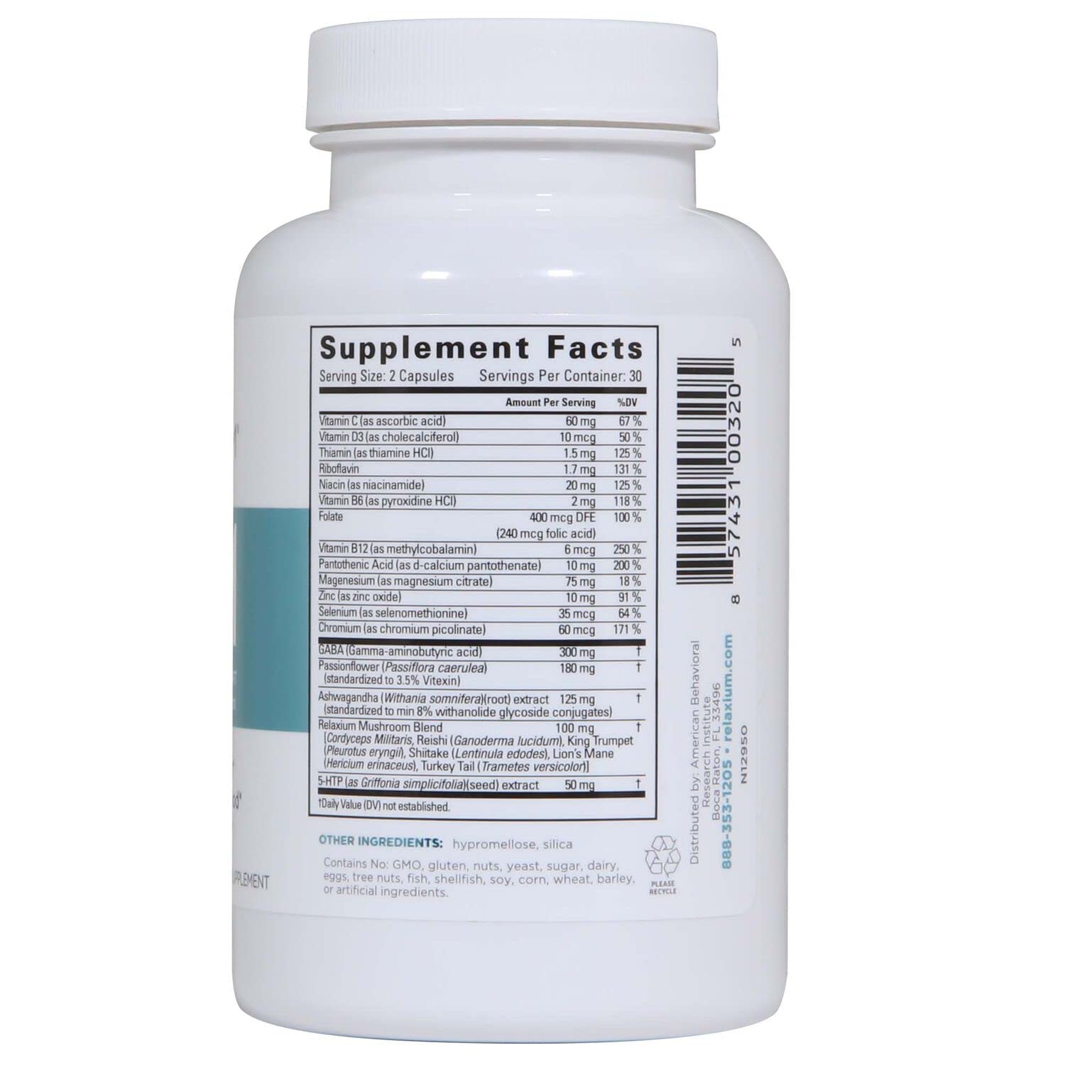 Foto 8 pulgar | Suplemento Relaxium Calm Stress & Mood Support 60 Cápsulas - Venta Internacional