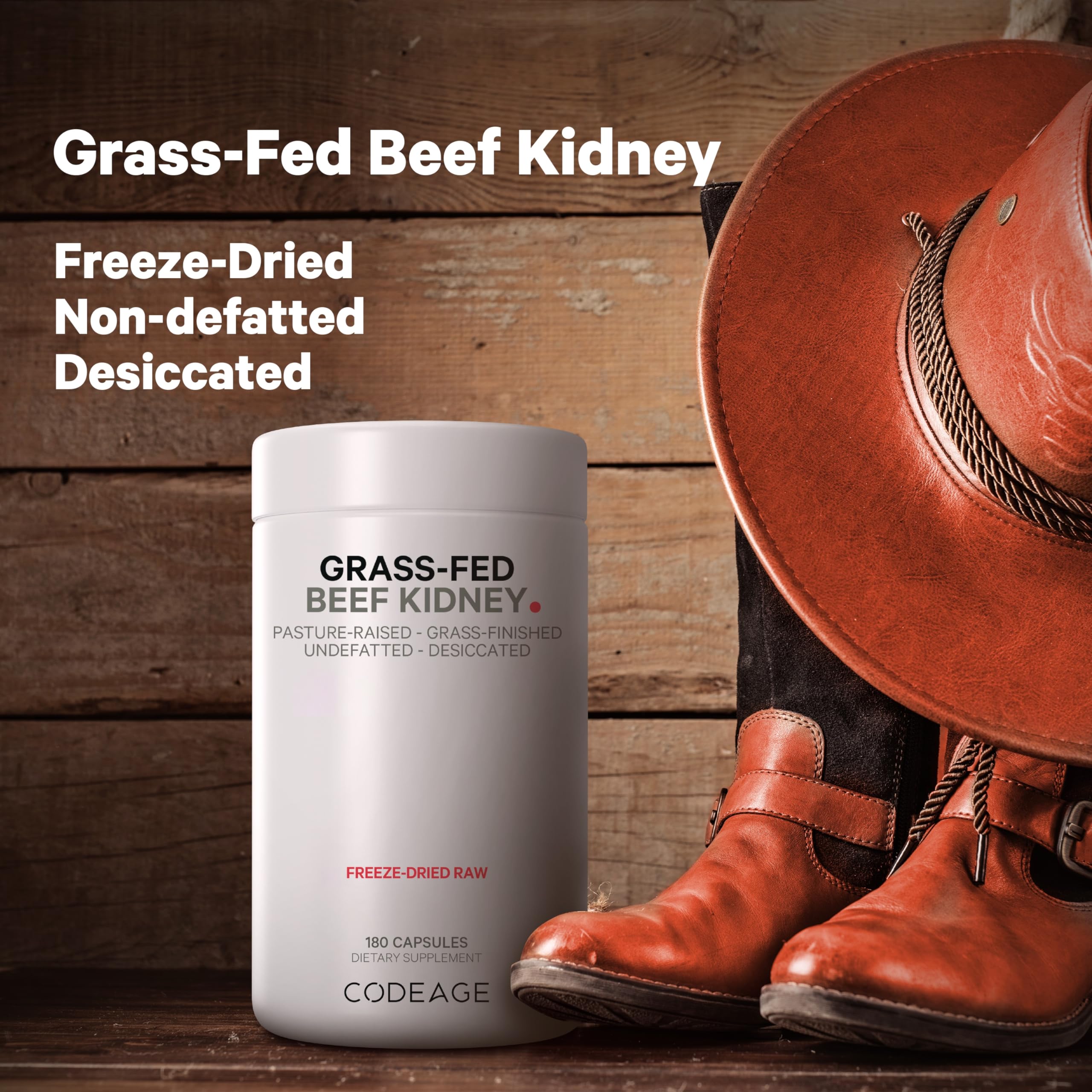 Foto 4 pulgar | Suplemento Codeage Grass Fed Beef Kidney 180 Cápsulas - Venta Internacional.