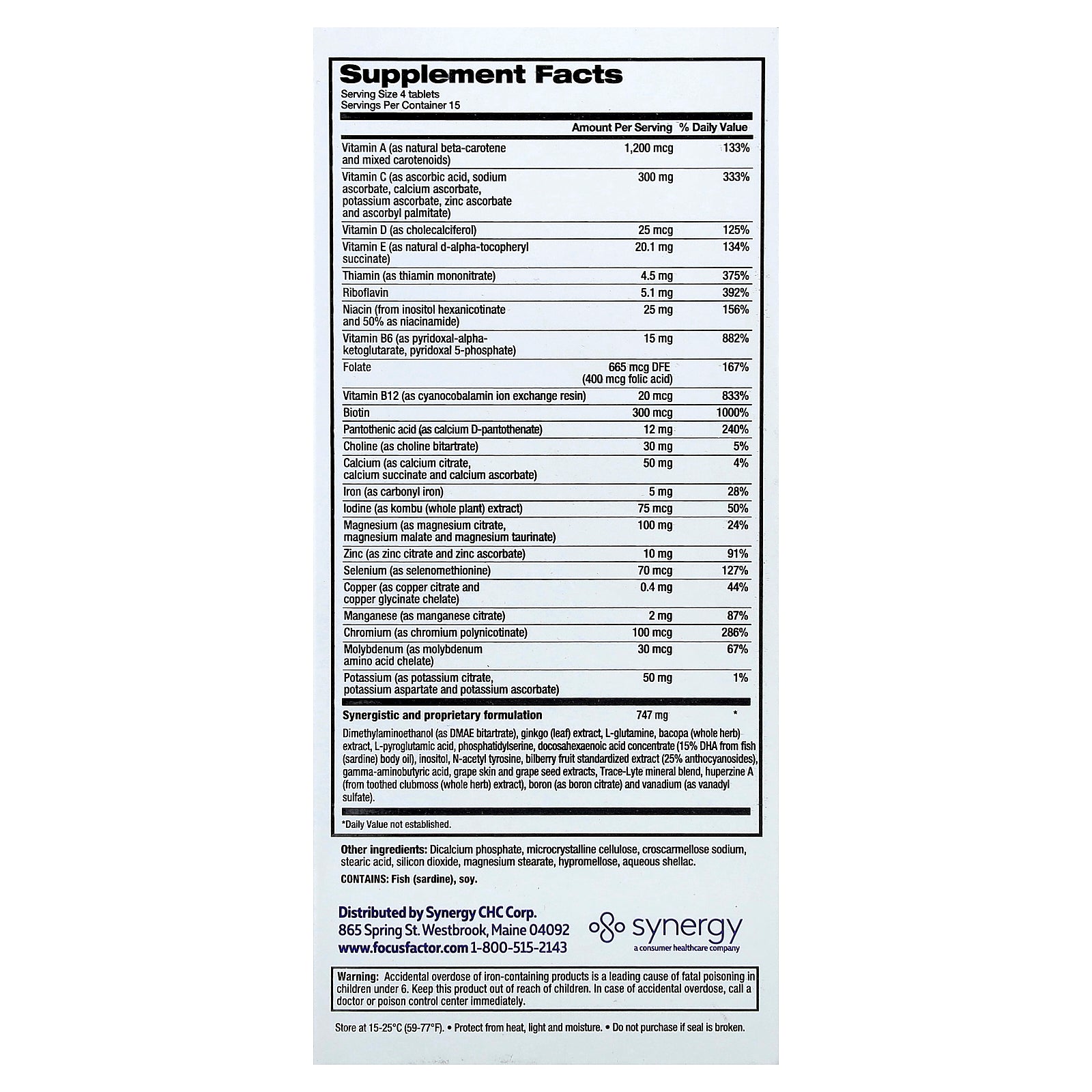 Foto 3 pulgar | Suplemento Focus Factor Extra Strength 60 Comprimidos - Venta Internacional.