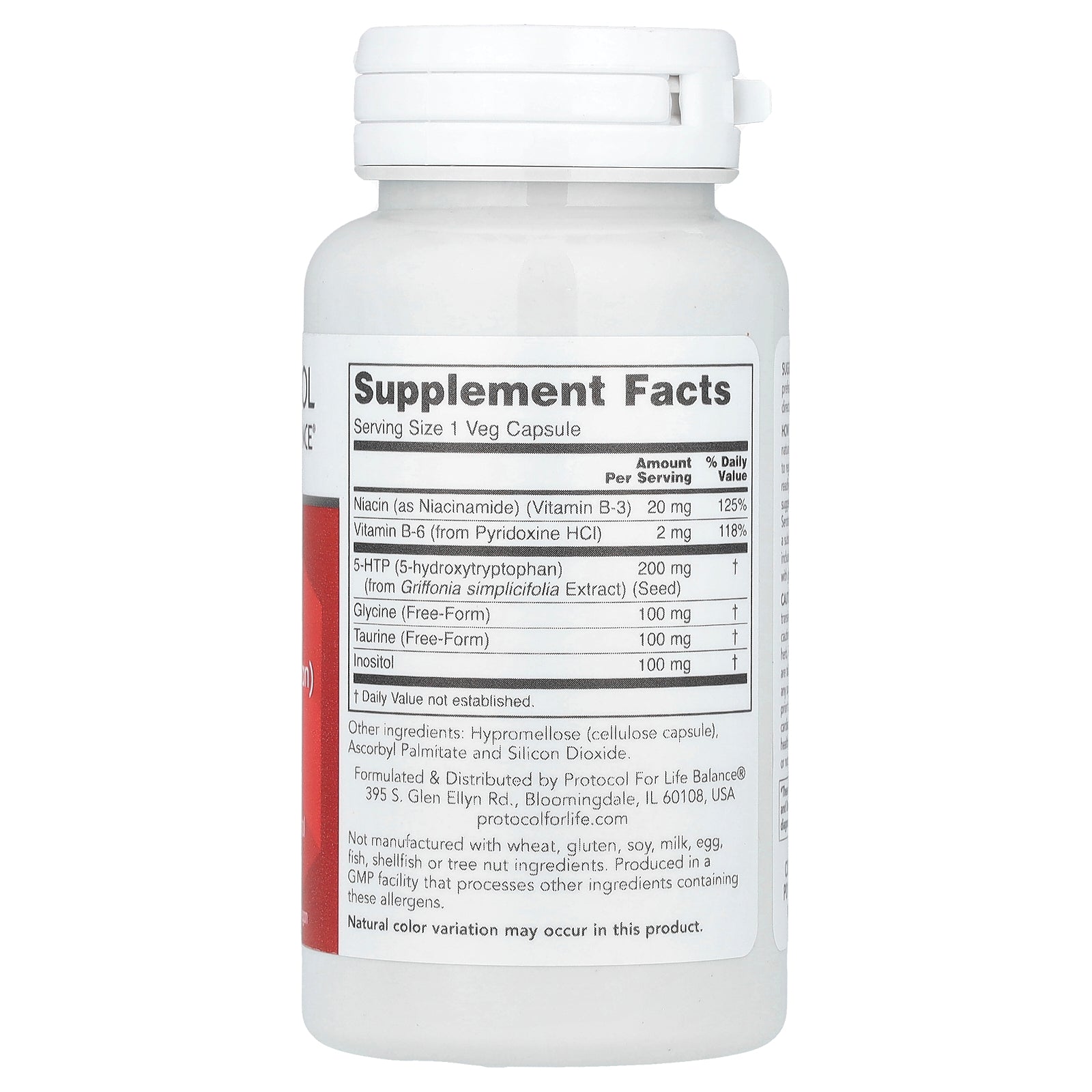 Foto 3 pulgar | Suplemento Protocol Life Balance 5-htp 60 Cápsulas - Venta Internacional