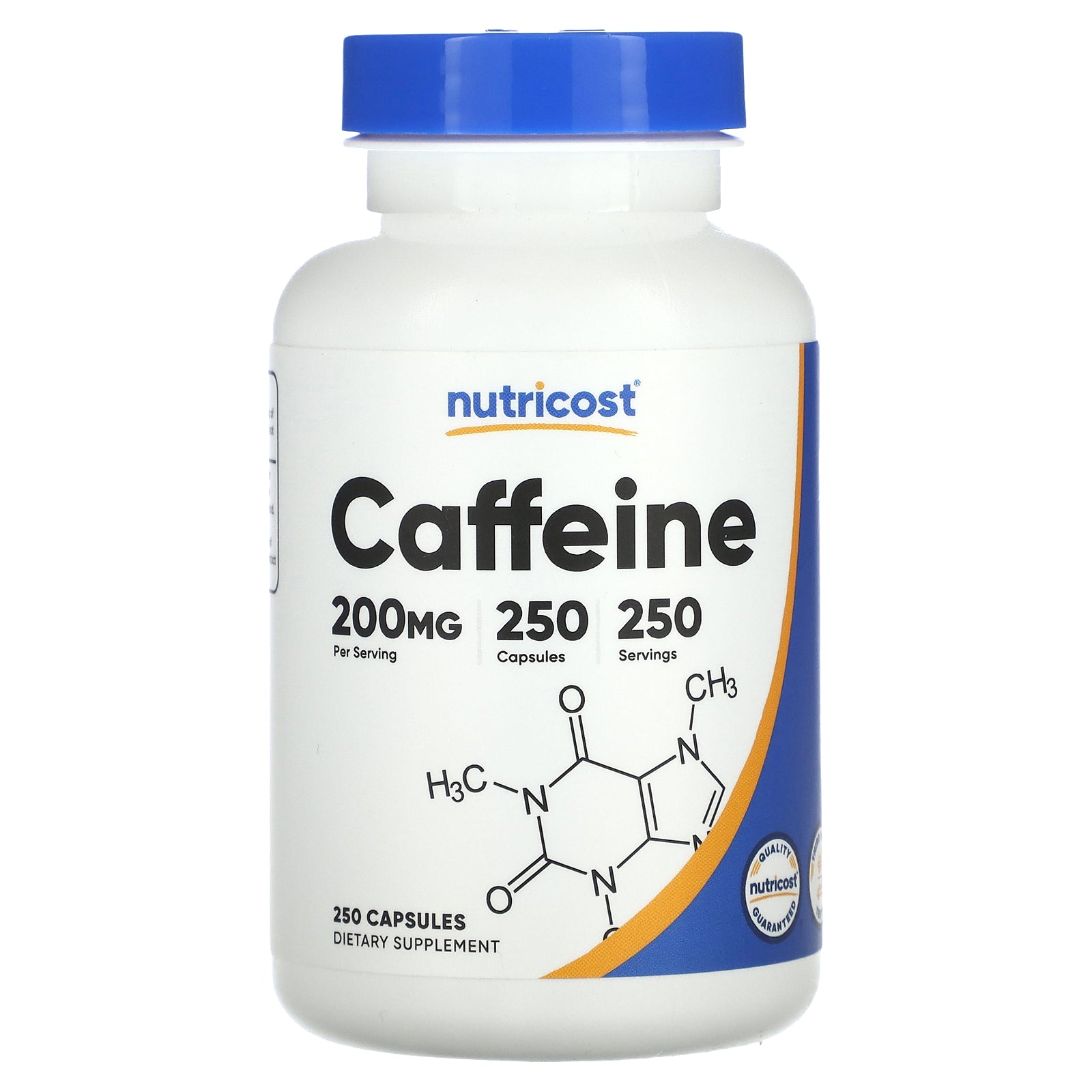 Foto 2 pulgar | Suplemento Nutricost Cafeína 200 Mg 250 Cápsulas - Venta Internacional