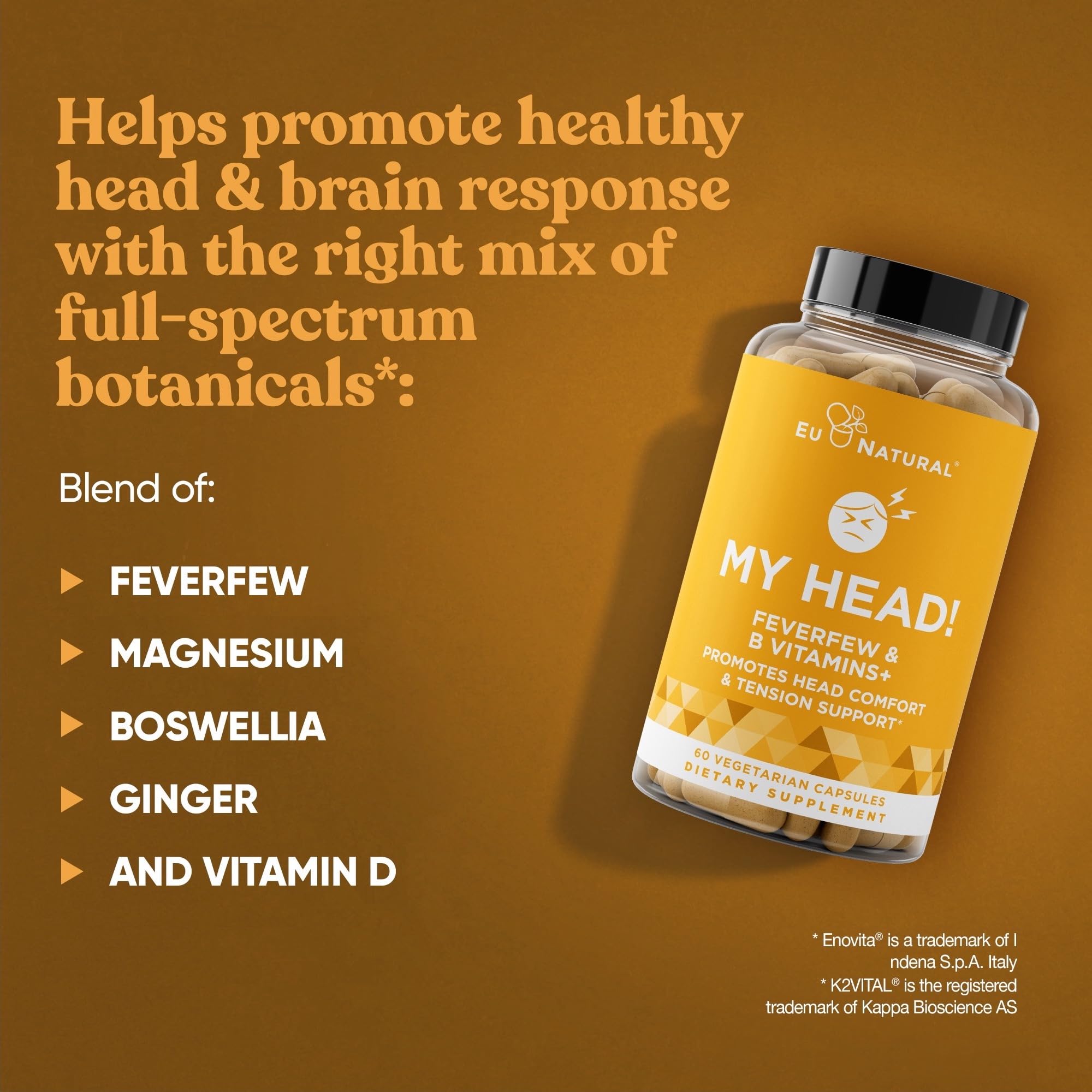 Foto 3 | Suplemento Eu Natural My Head! Vitaminas Para El Dolor De Cabeza 60 Cápsulas - Venta Internacional.