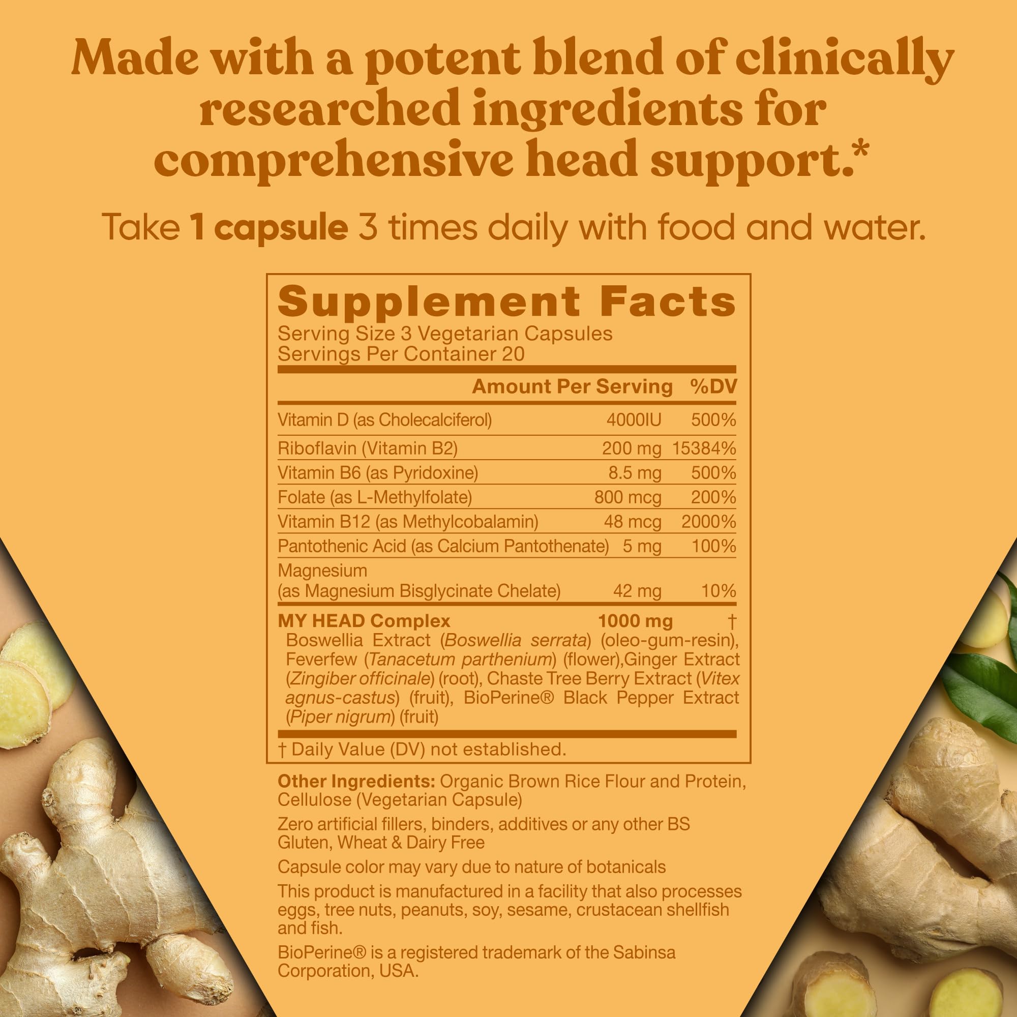 Foto 5 | Suplemento Eu Natural My Head! Vitaminas Para El Dolor De Cabeza 60 Cápsulas - Venta Internacional.