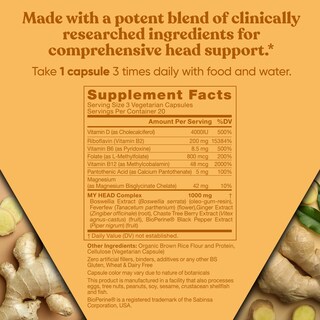 Foto 5 | Suplemento Eu Natural My Head! Vitaminas Para El Dolor De Cabeza 60 Cápsulas - Venta Internacional.