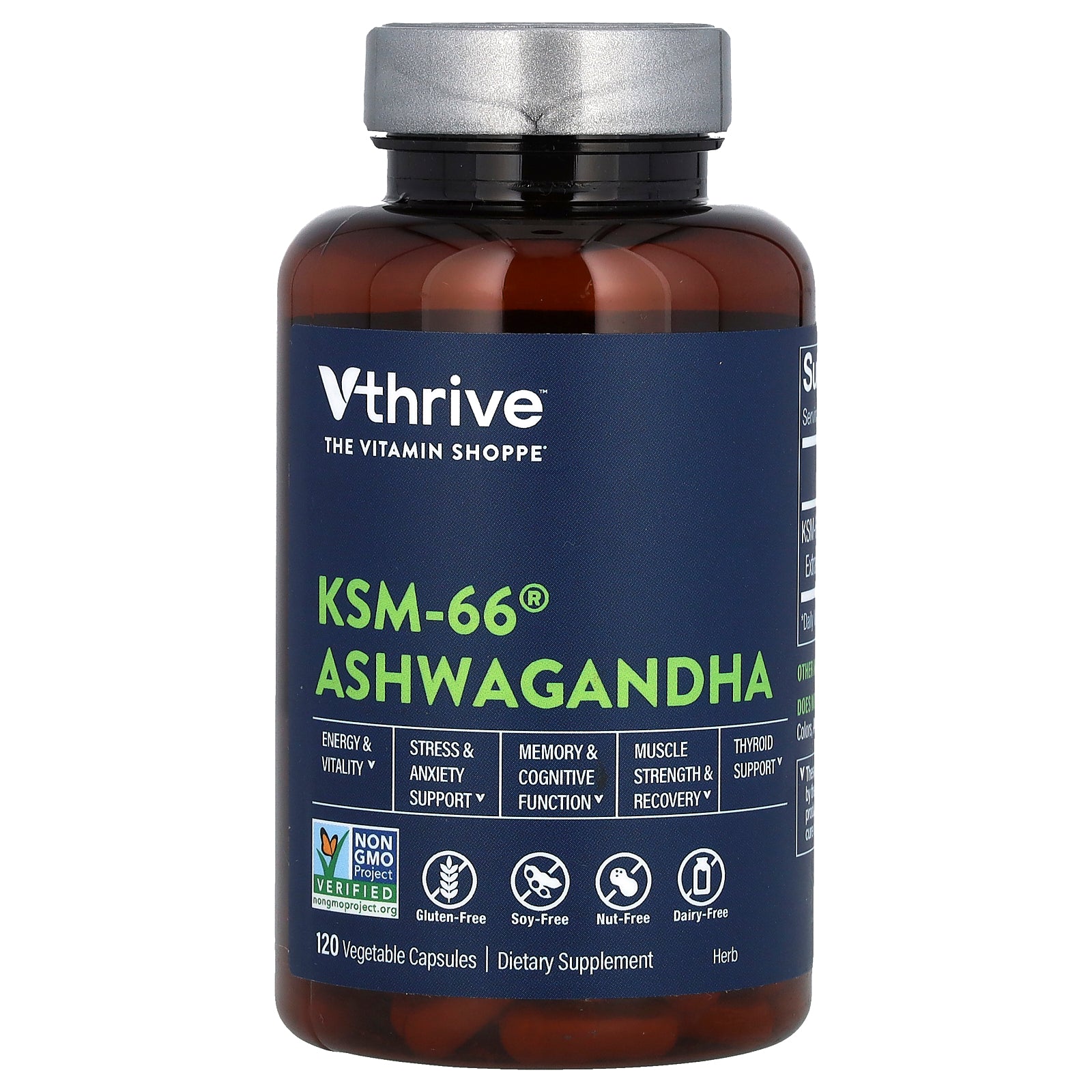 Foto 2 pulgar | Suplemento Vthrive Ksm-66 Ashwagandha 120 Cápsulas Vegetales - Venta Internacional.