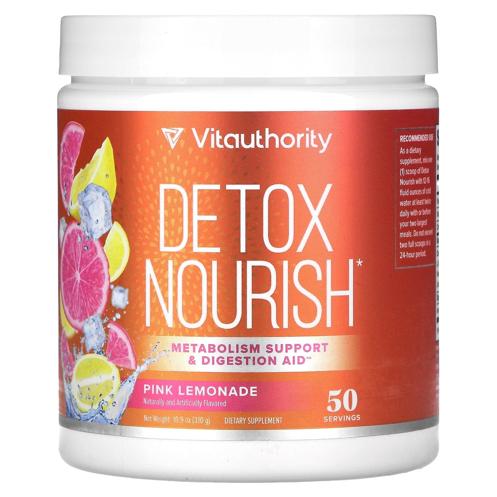 Foto 2 pulgar | Suplemento Vitauthority Detox Nourish Pink Lemonade 310g - Venta Internacional.