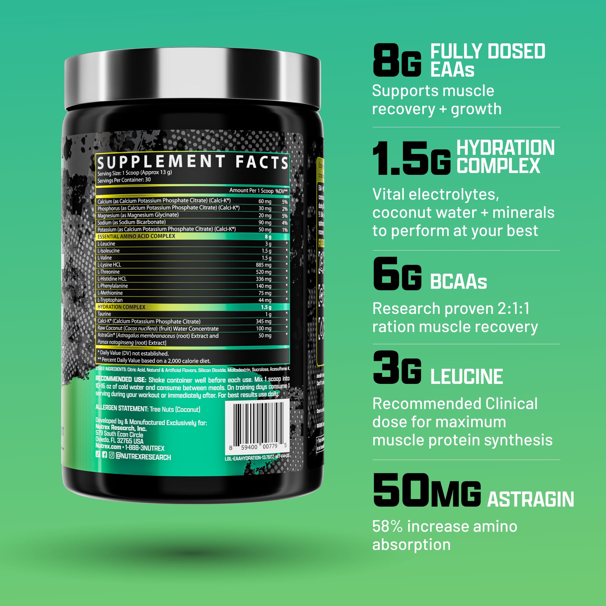 Foto 3 pulgar | Suplemento Nutrex Research Eaa Hydration, 30 Porciones, Maui Twist - Venta Internacional.