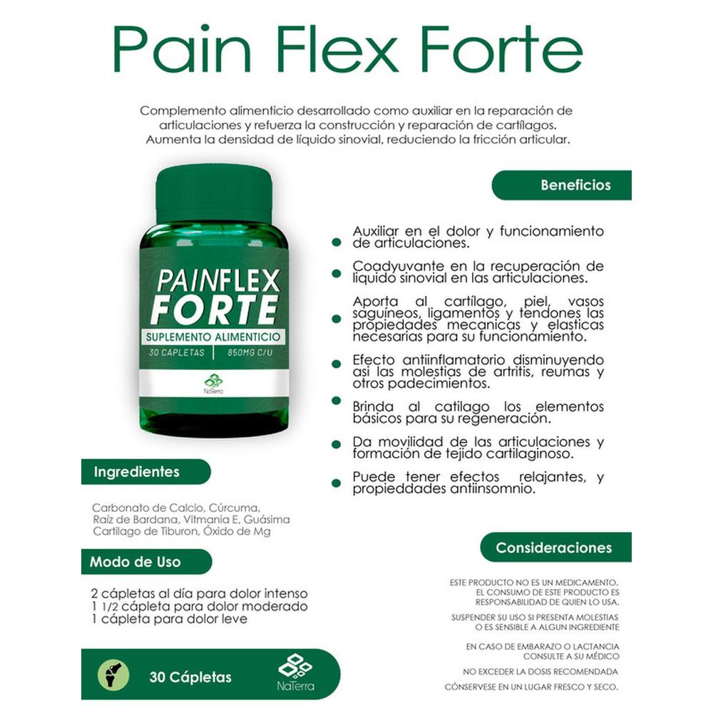 Foto 5 pulgar | Pain Flex Forte Original 30 Capletas De 850 Mg Pack 10