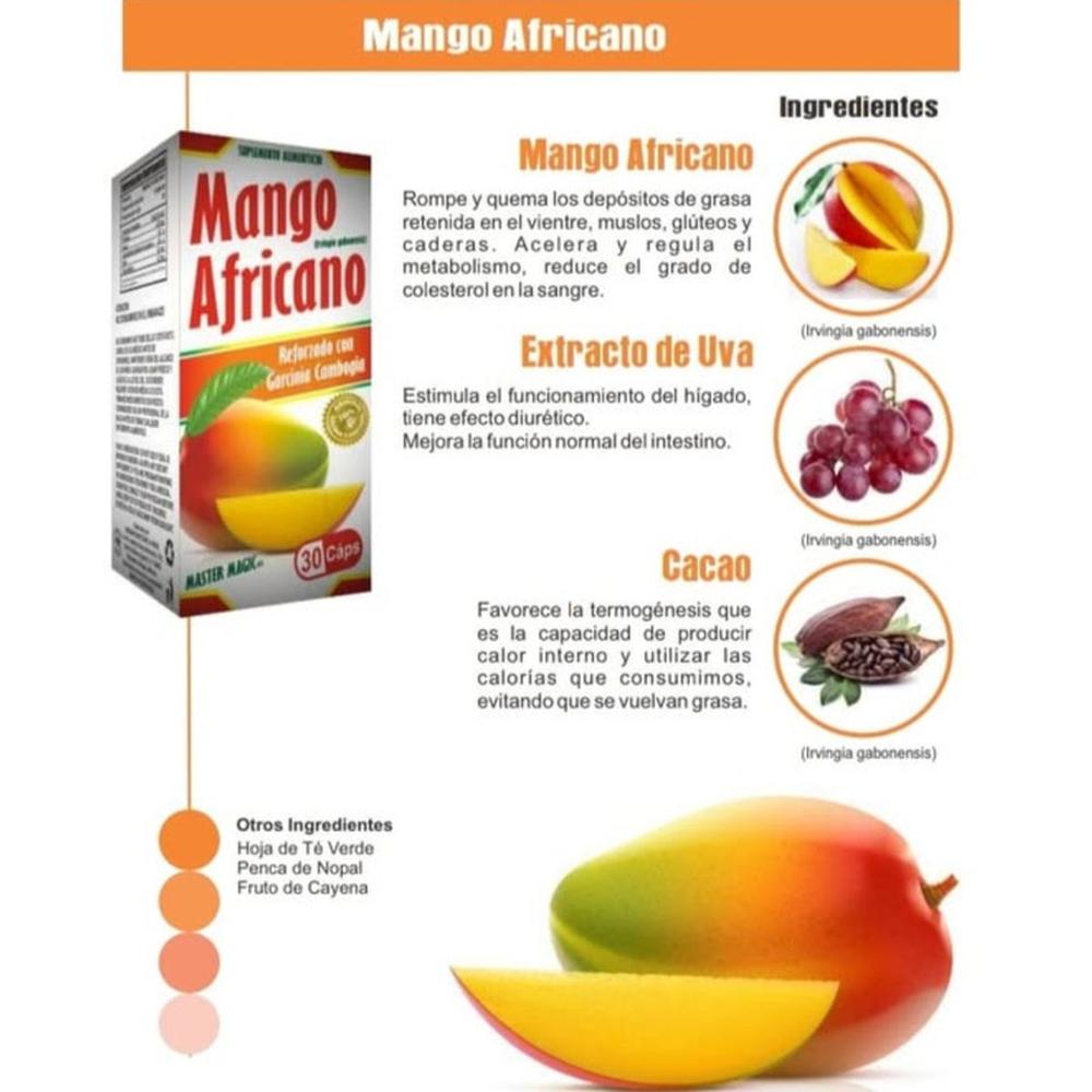 Foto 3 pulgar | Mango Africano Reforzado Master Magic Cápsulas 500mg 30 Unid