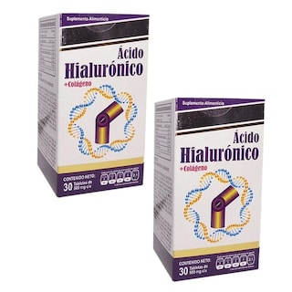 Foto 1 | Acido Hialuronico Colageno 500mg 30 Tabletas Paquete De 2 Frascos