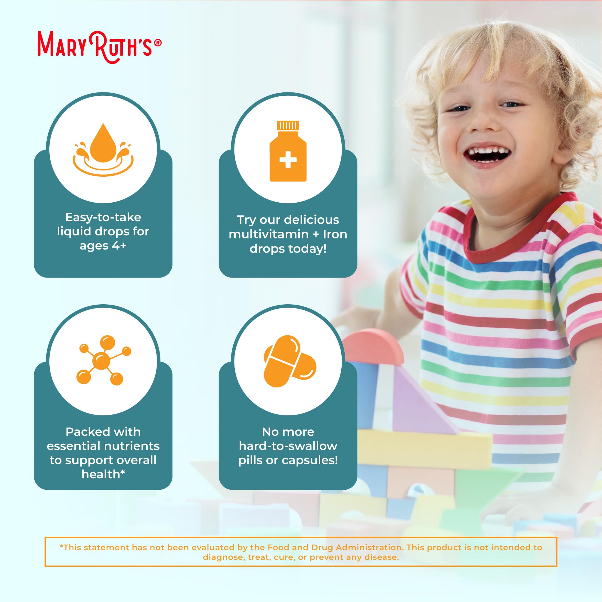Foto 5 pulgar | Multivitamínico Y Multimineral Con Hierro Para Niños Pequeños Maryruth - Venta Internacional.