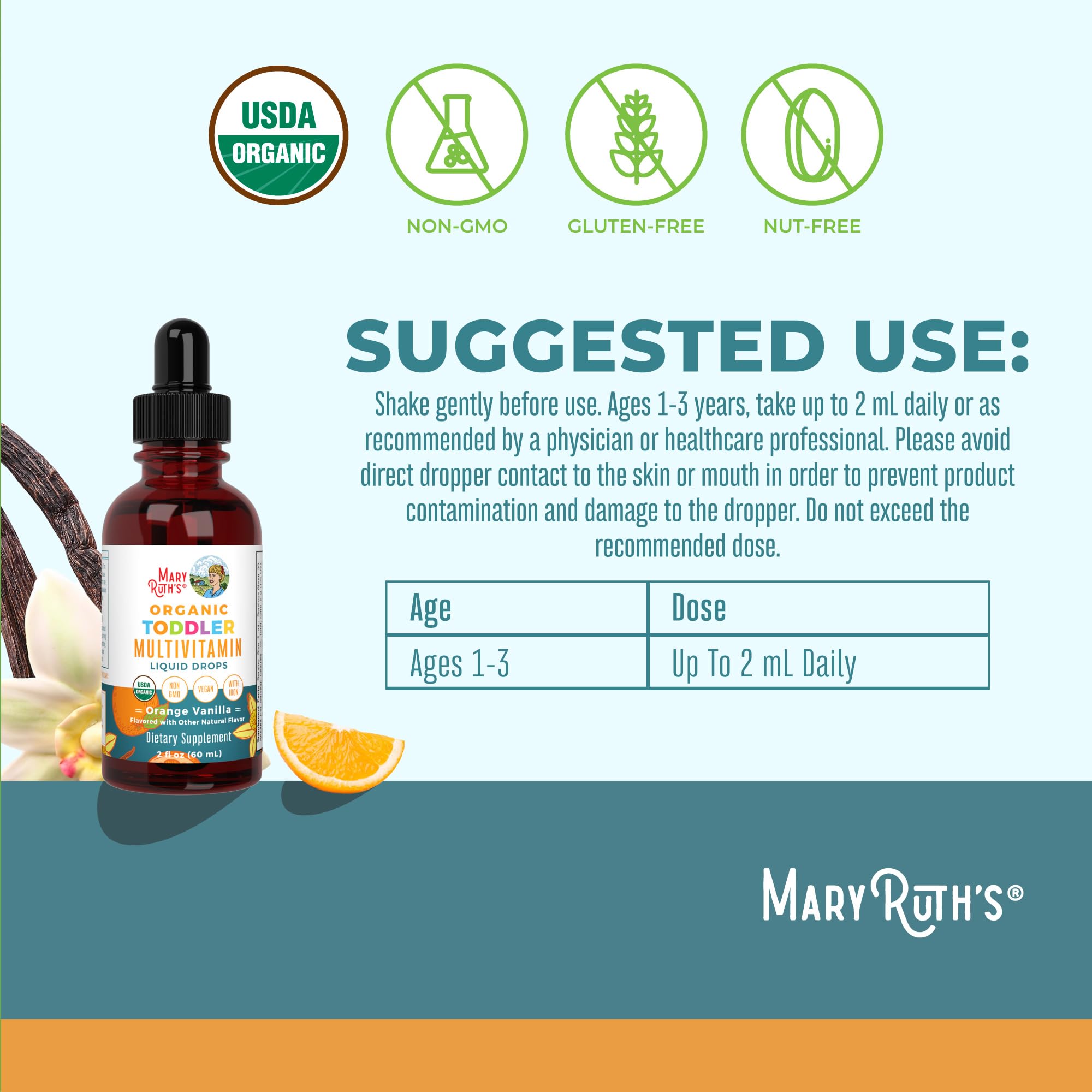 Foto 7 pulgar | Multivitamínico Y Multimineral Con Hierro Para Niños Pequeños Maryruth - Venta Internacional.