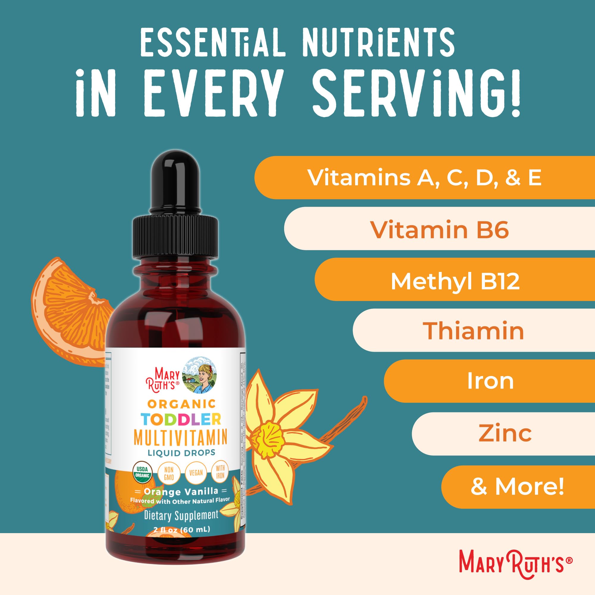 Foto 8 pulgar | Multivitamínico Y Multimineral Con Hierro Para Niños Pequeños Maryruth - Venta Internacional.
