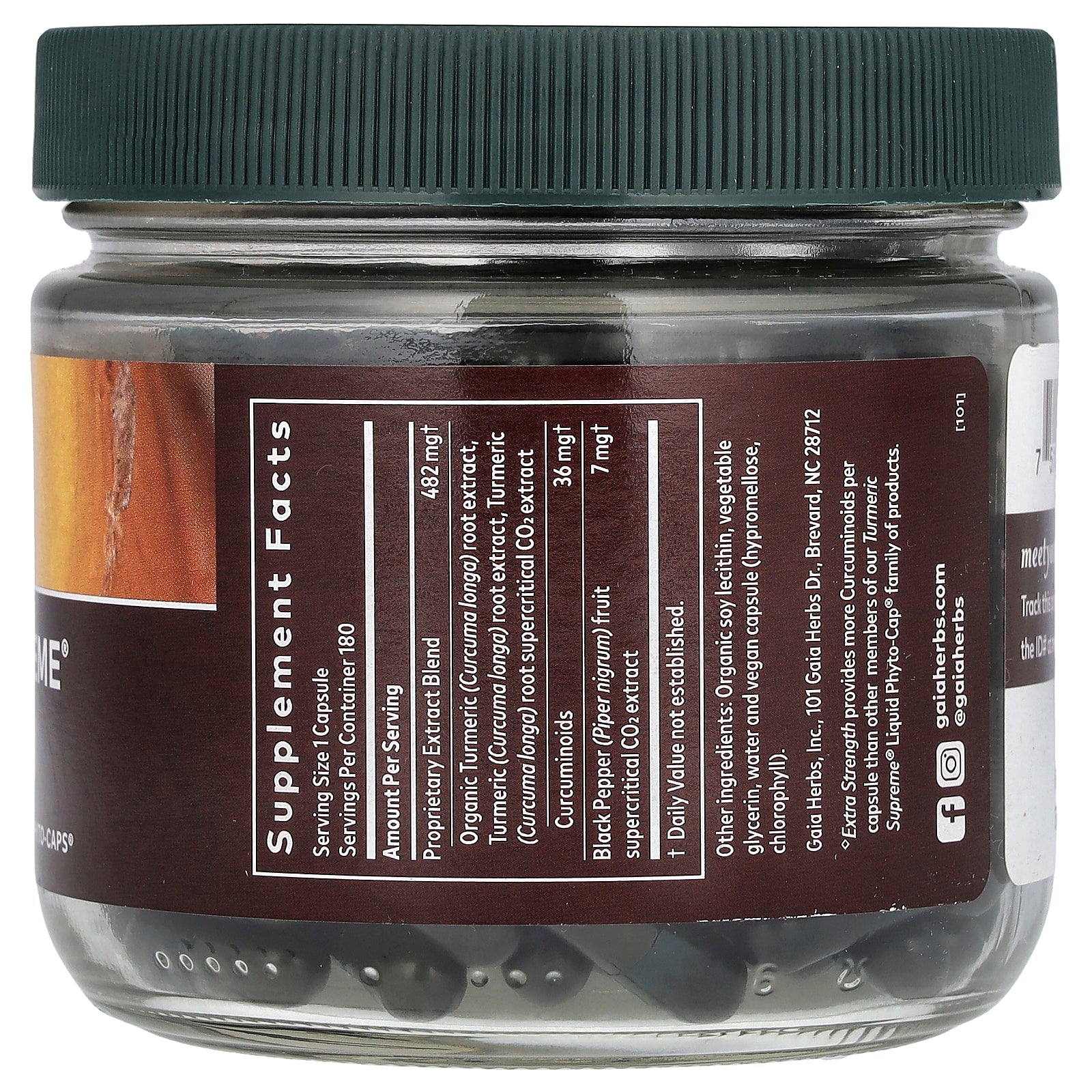 Foto 3 pulgar | Suplemento Gaia Herbs Turmeric Supreme Extra Strength 180 Cápsulas - Venta Internacional.