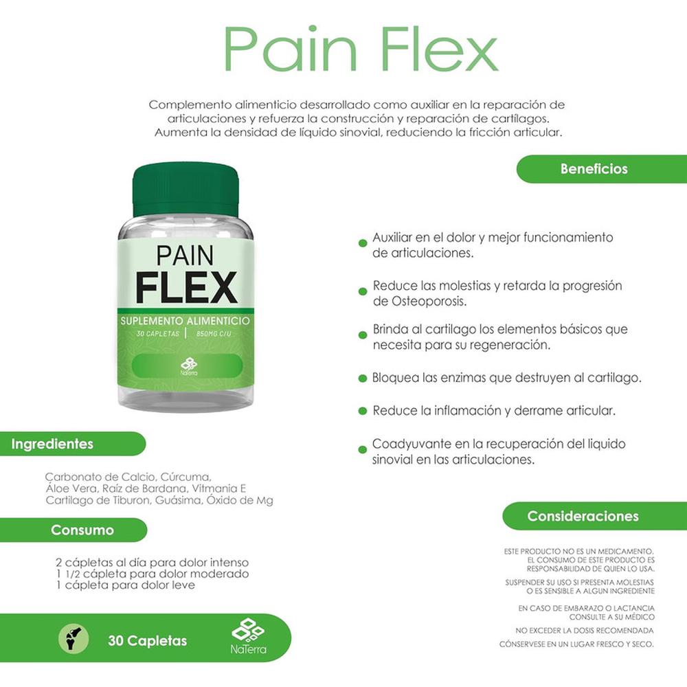 Foto 5 pulgar | Pain Flex Original 30 Capletas De 850 Mg Pack 3