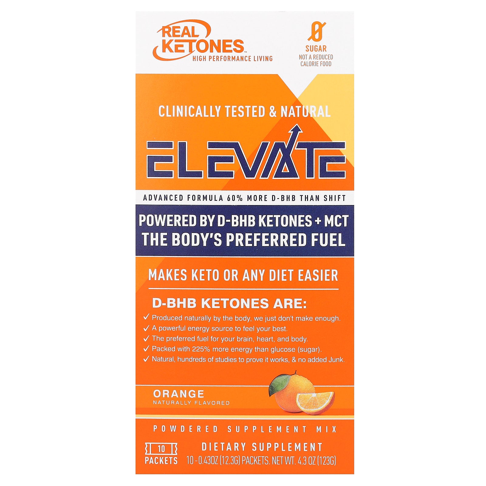 Foto 2 pulgar | Suplemento Real Ketones Elevate Orange  10 Paquetes De 12 3 G - Venta Internacional.