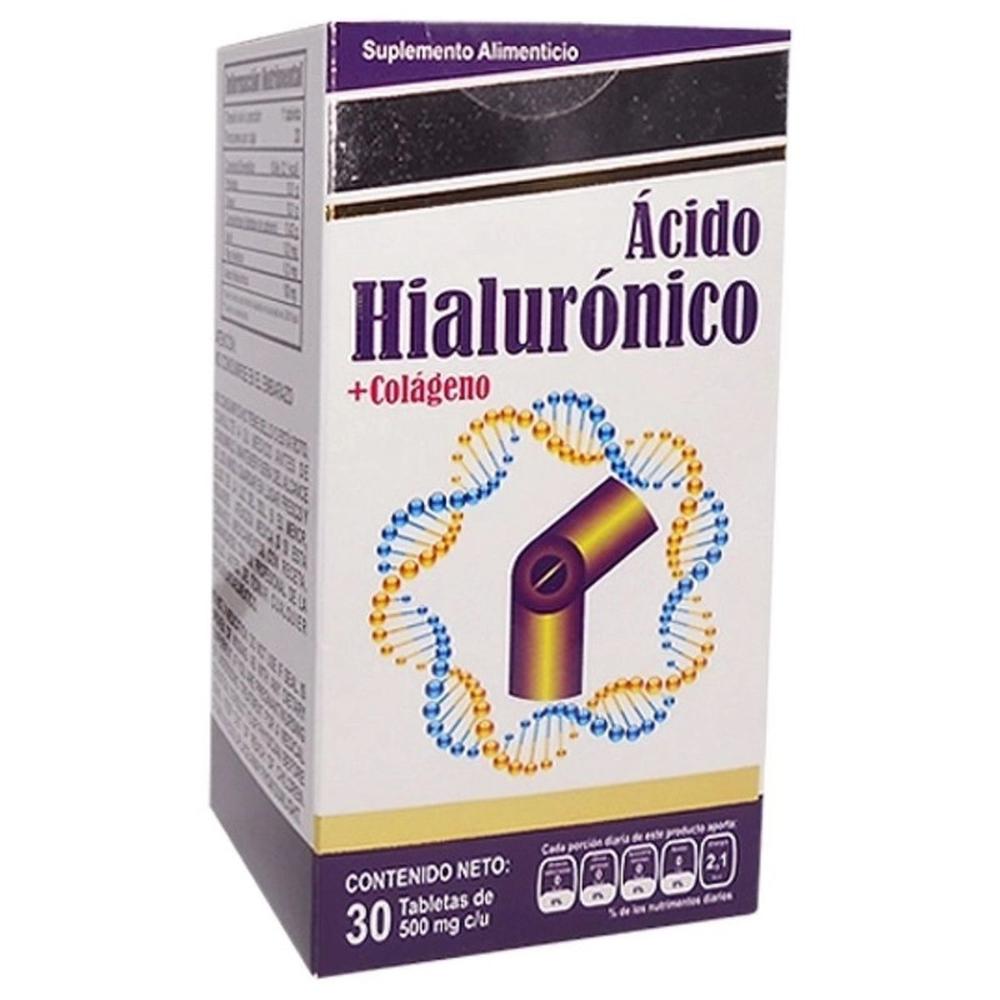 Foto 2 pulgar | Acido Hialuronico Colageno Articulaciones Piel 500mg 30 Tabletas
