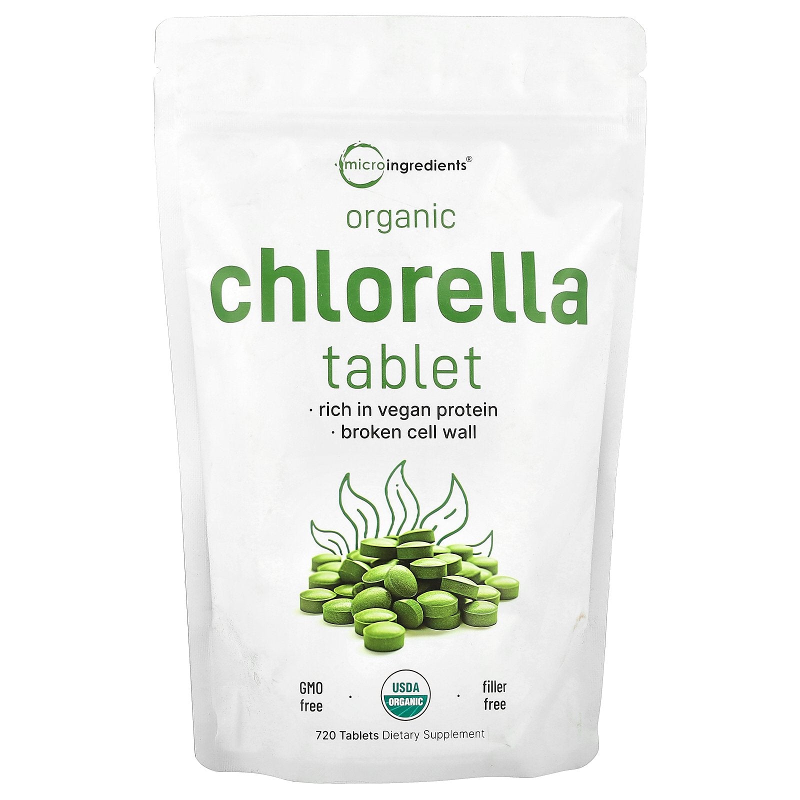 Foto 2 pulgar | Suplemento De Microingredientes De Clorella Orgánica 720 Tabletas - Venta Internacional.