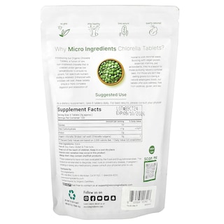 Foto 2 | Suplemento De Microingredientes De Clorella Orgánica 720 Tabletas - Venta Internacional.