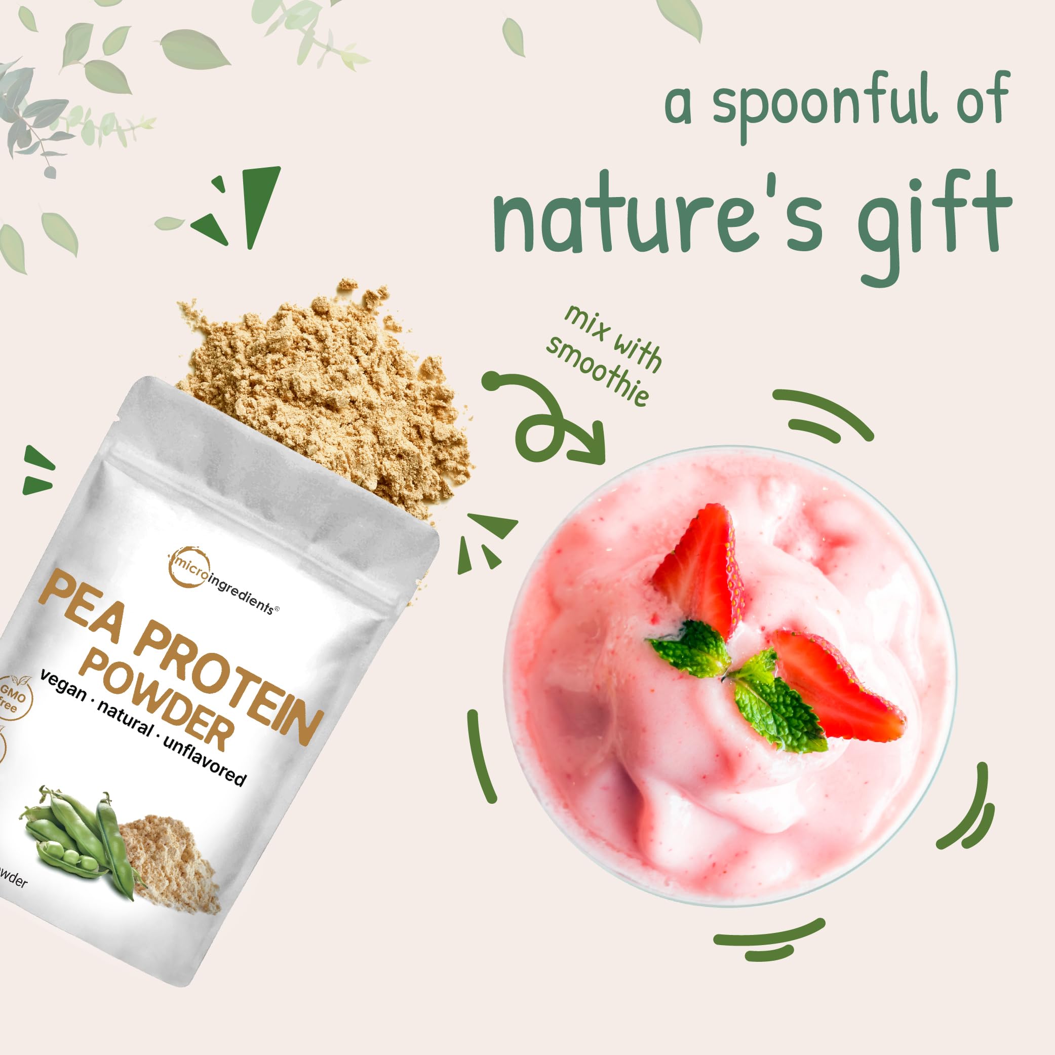 Foto 7 pulgar | Proteína Micro Ingredients de Guisante en Polvo Vegana 2.26 Kg - Venta Internacional