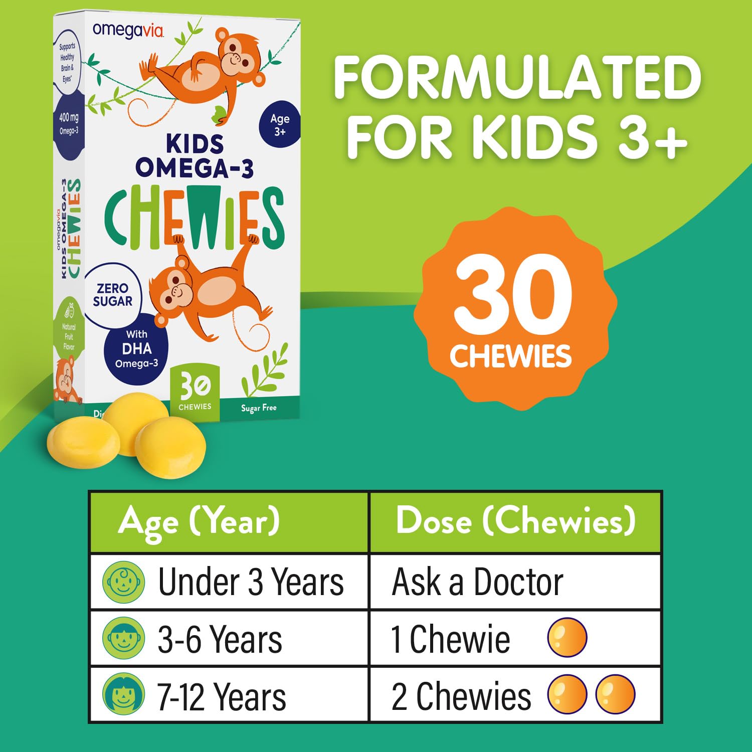 Foto 5 pulgar | Gomitas Omega 3 Omegavia Ultra High Dha Para Niños  30 Unidades - Venta Internacional.