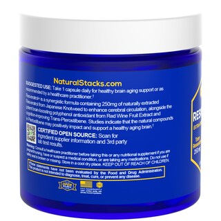 Foto 4 | Suplemento Natural Stacks Resveratrol 60 Capsulas - Venta Internacional