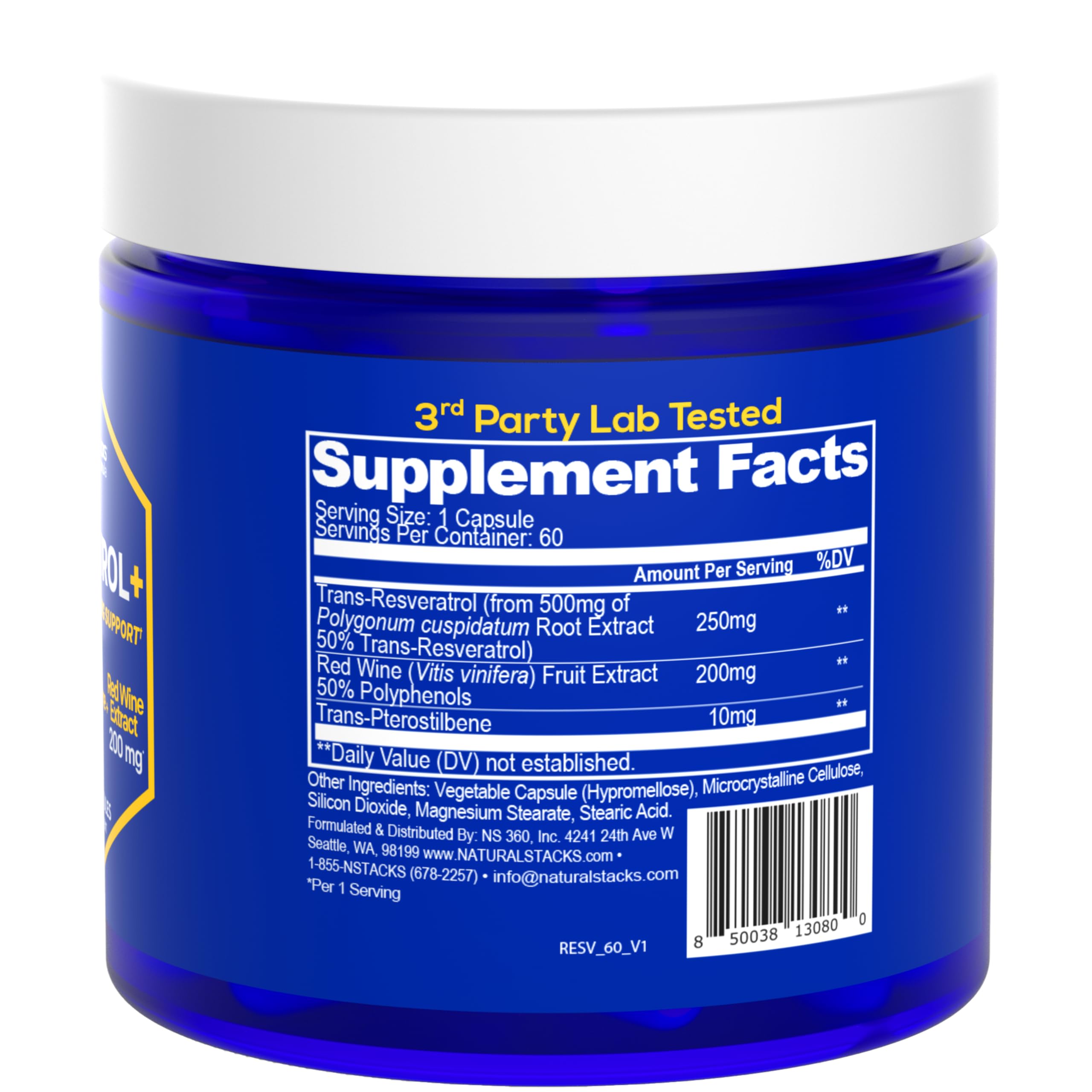 Foto 6 pulgar | Suplemento Natural Stacks Resveratrol 60 Capsulas  - Venta Internacional