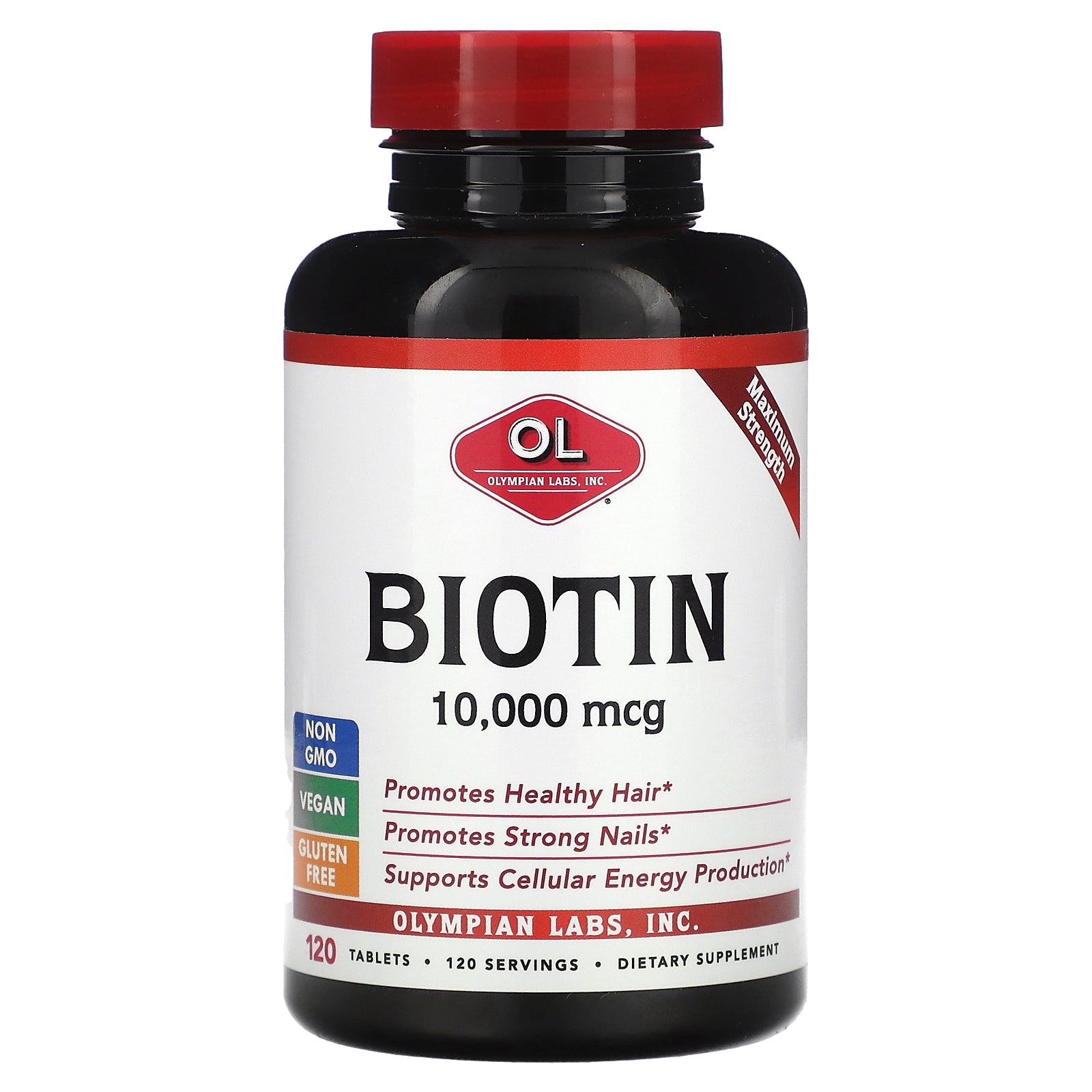 Foto 2 pulgar | Suplemento De Biotina De Olympian Labs  10 000 Mcg  120 Tabletas - Venta Internacional.