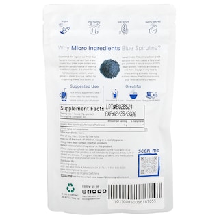 Foto 2 | Suplemento Con Microingredientes: Espirulina Azul Orgánica 60 G - Venta Internacional.