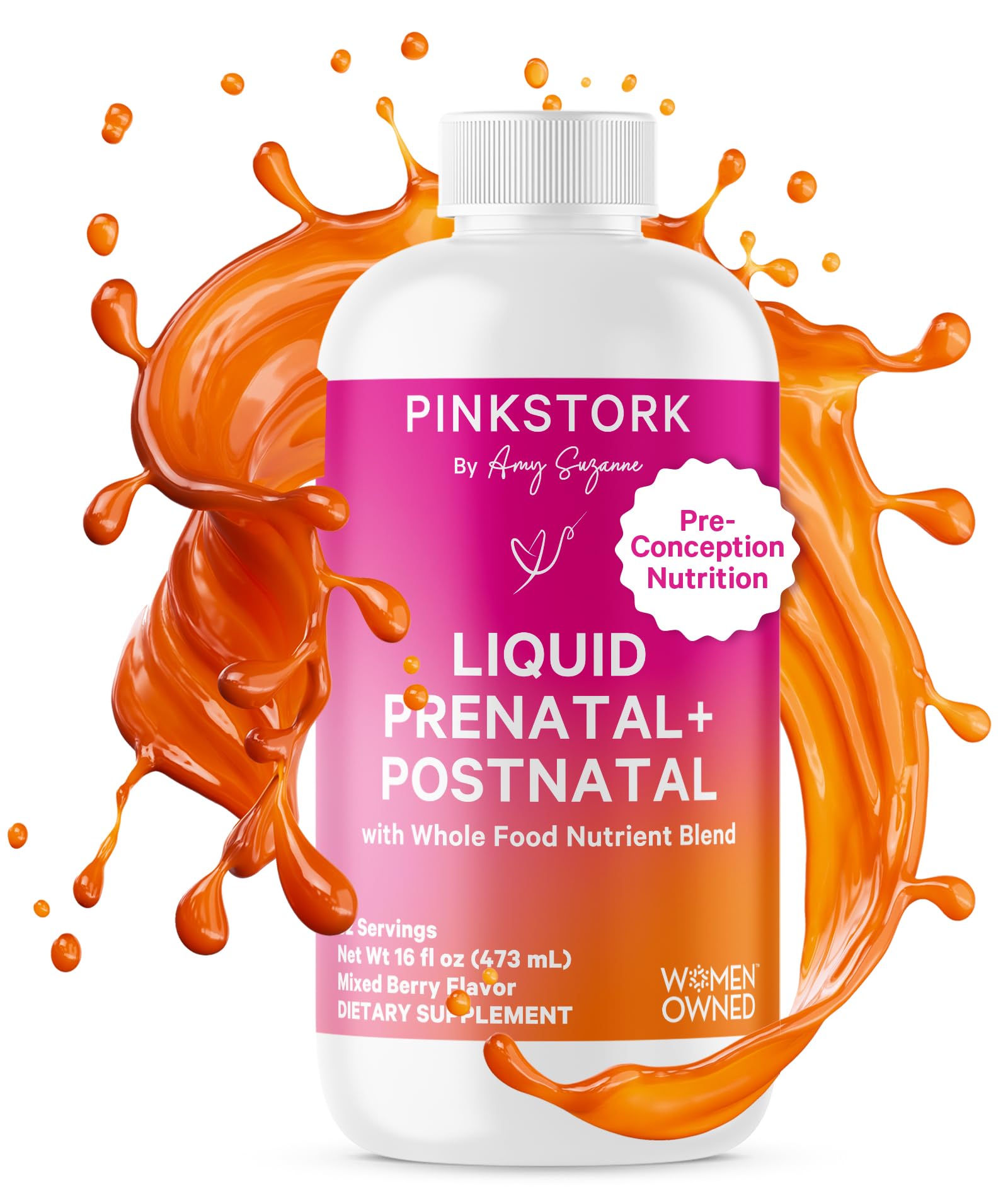 Foto 2 pulgar | Vitaminas Prenatales Líquidas Pink Stork Organic 32 Porciones - Venta Internacional.