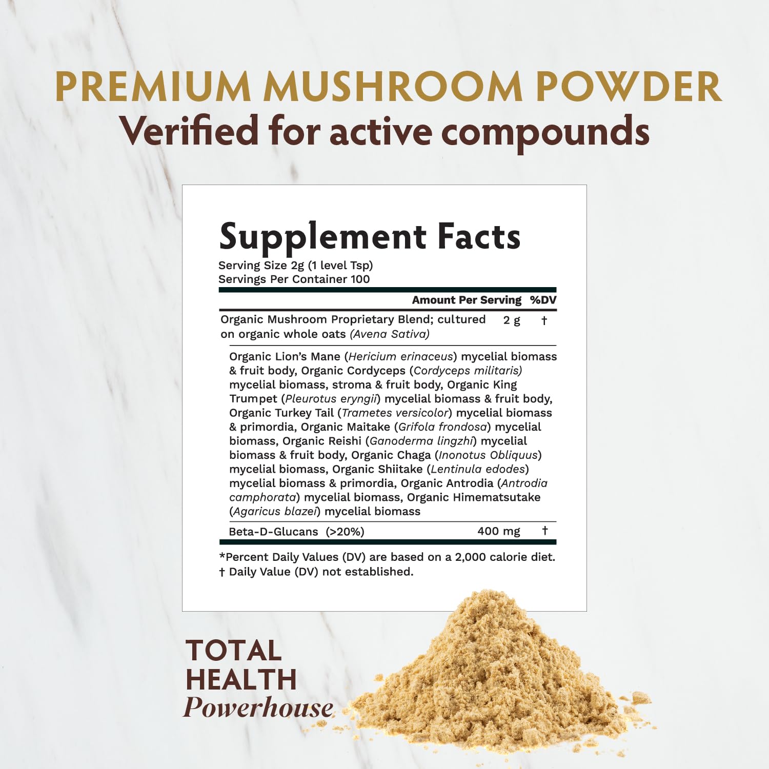 Foto 5 pulgar | Polvo De Hongos Tribe Organics Mushroom Golden Blend 200 G - Venta Internacional.