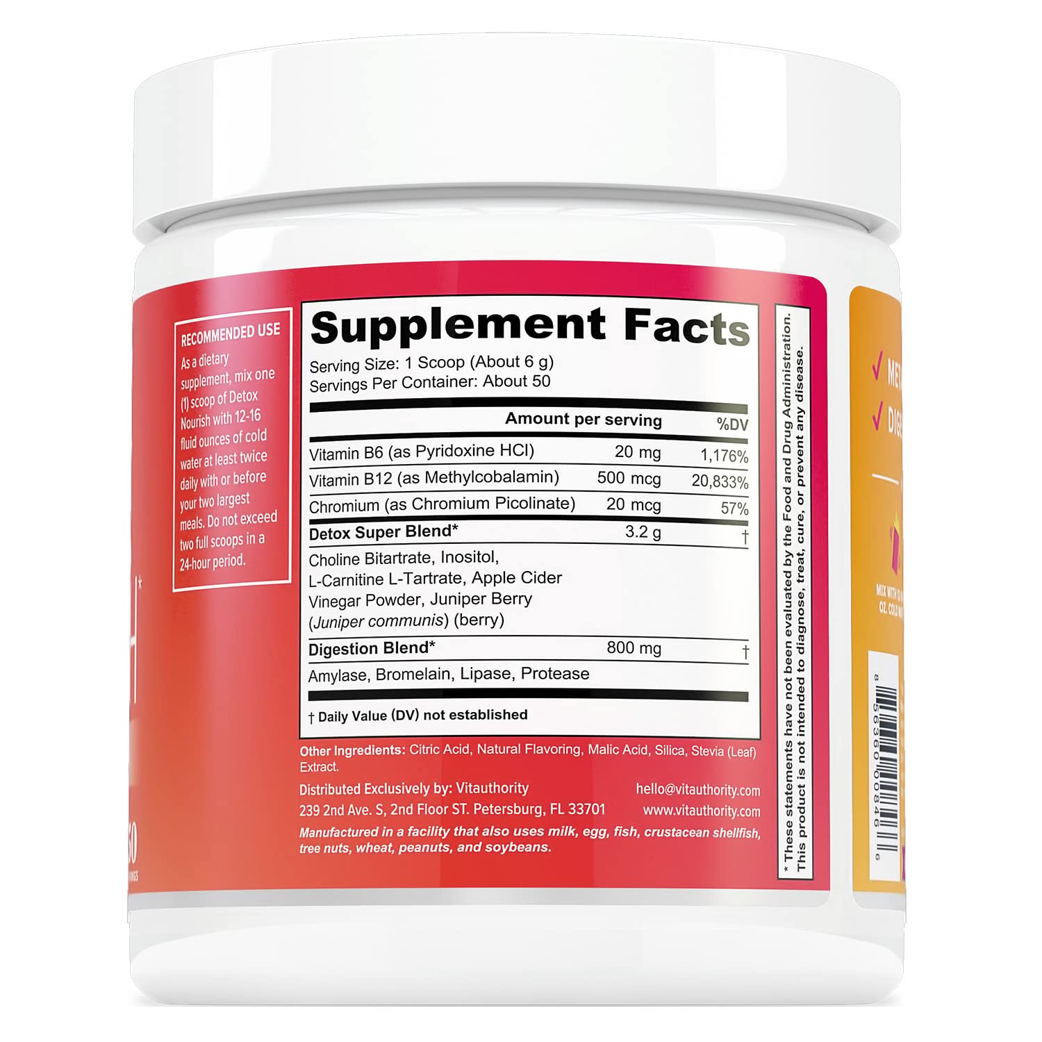 Foto 3 pulgar | Polvo Desintoxicante Y Limpiador Intestinal Vitauthority Nourish - Venta Internacional.