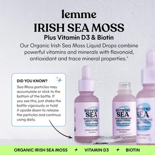 Foto 2 | Suplemento Líquido Orgánico Lemme Irish Sea Moss De 30 Ml Con Vitamina D3 Y Biotina - Venta Internacional.