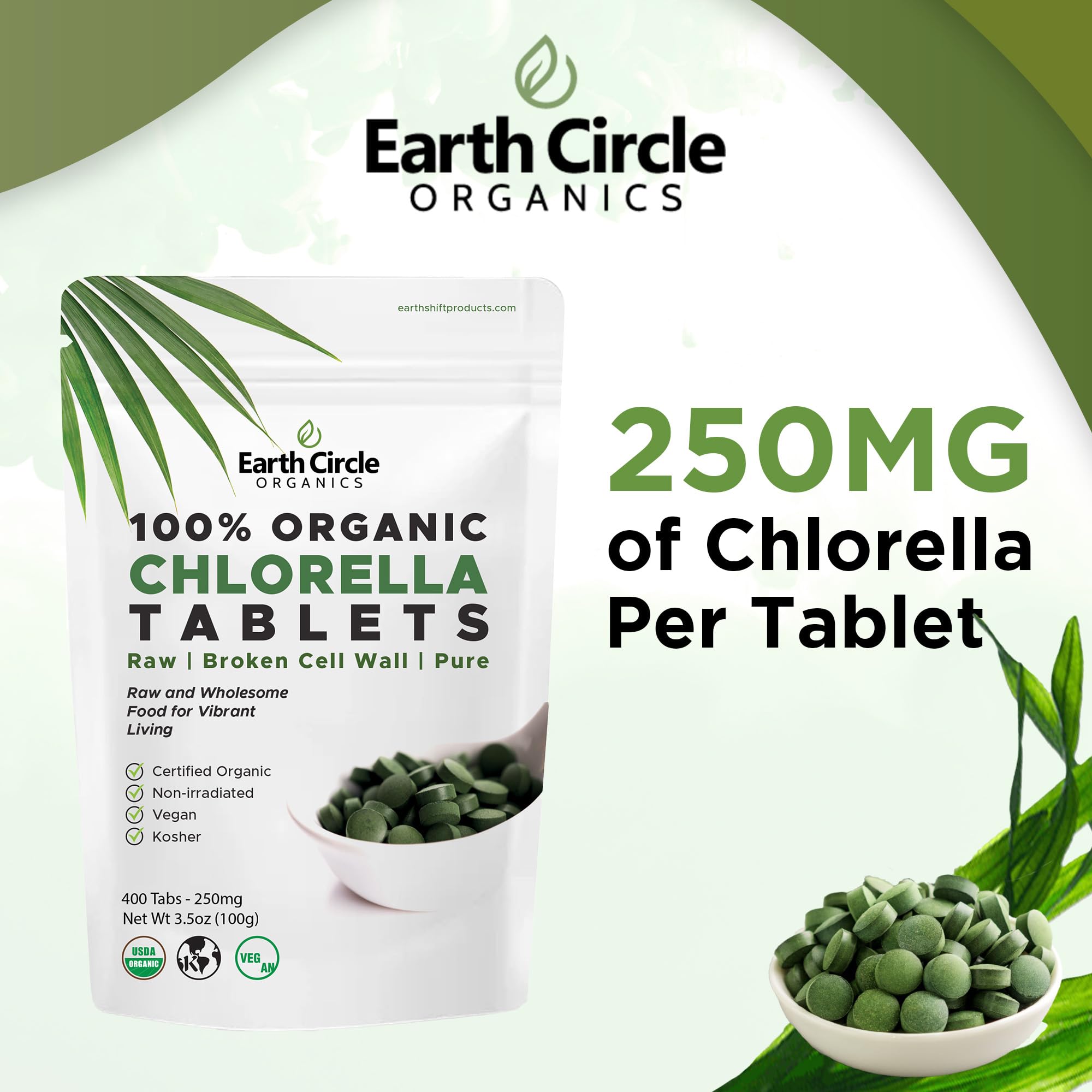Foto 5 pulgar | Suplemento Clorella Earth Circle Organics 400 Capsulas - Venta Internacional