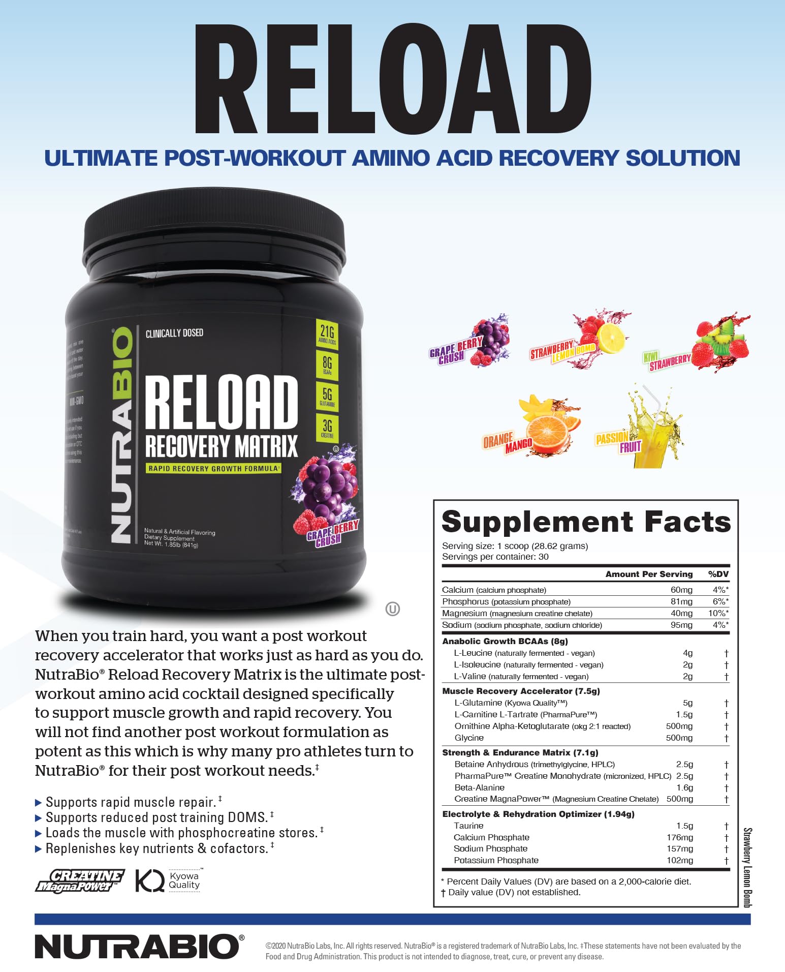 Foto 5 pulgar | Suplemento para Entrenamiento Nutrabio Reload Orange Mango - Venta Internacional