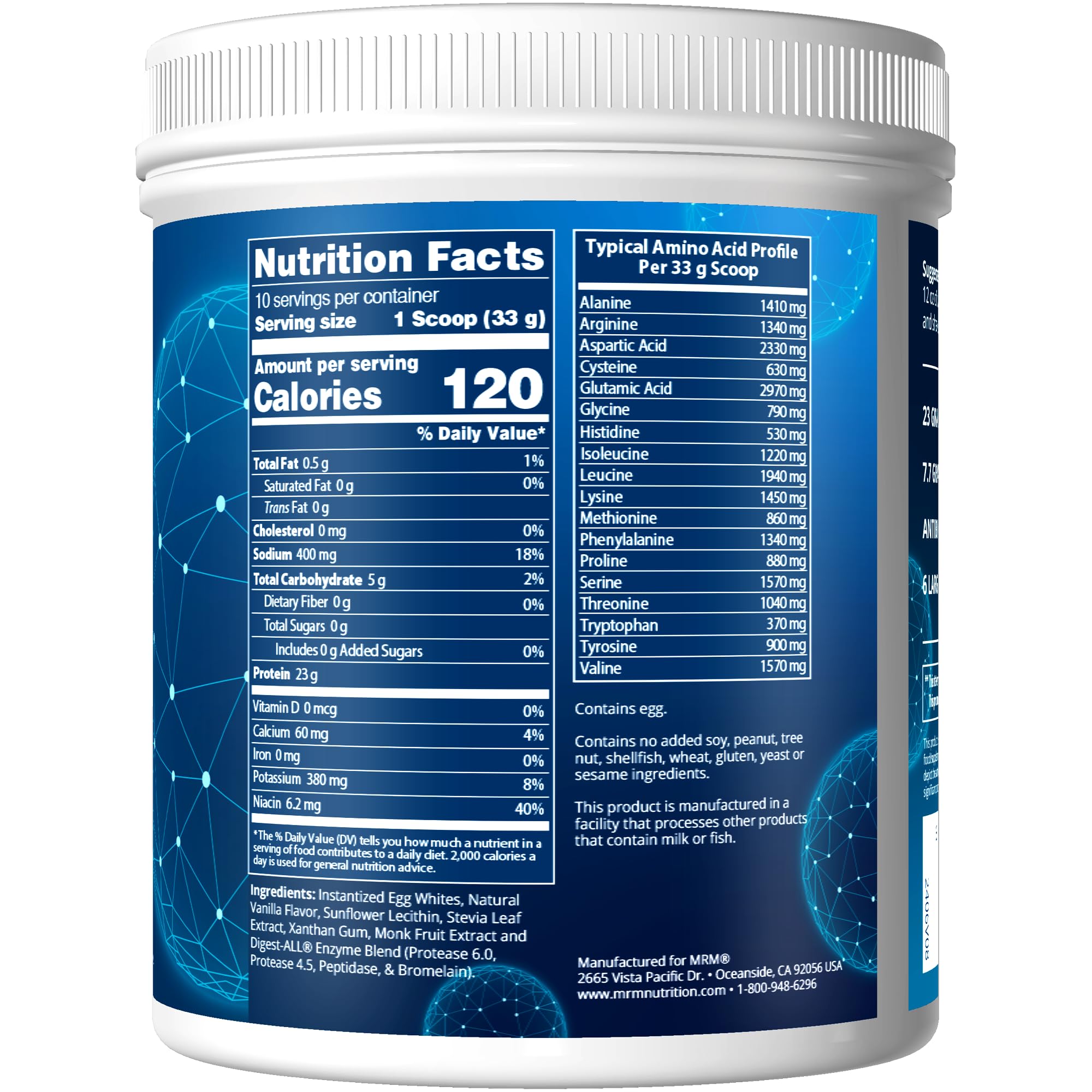 Foto 3 pulgar | Proteína En Polvo Mrm Nutrition  Clara De Huevo Y Vainilla  230 G - Venta Internacional.