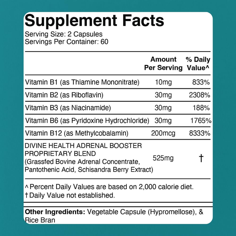 Foto 5 | Suplemento Alimenticio Divine Health Adrenal Formula 120 Cápsulas - Venta Internacional