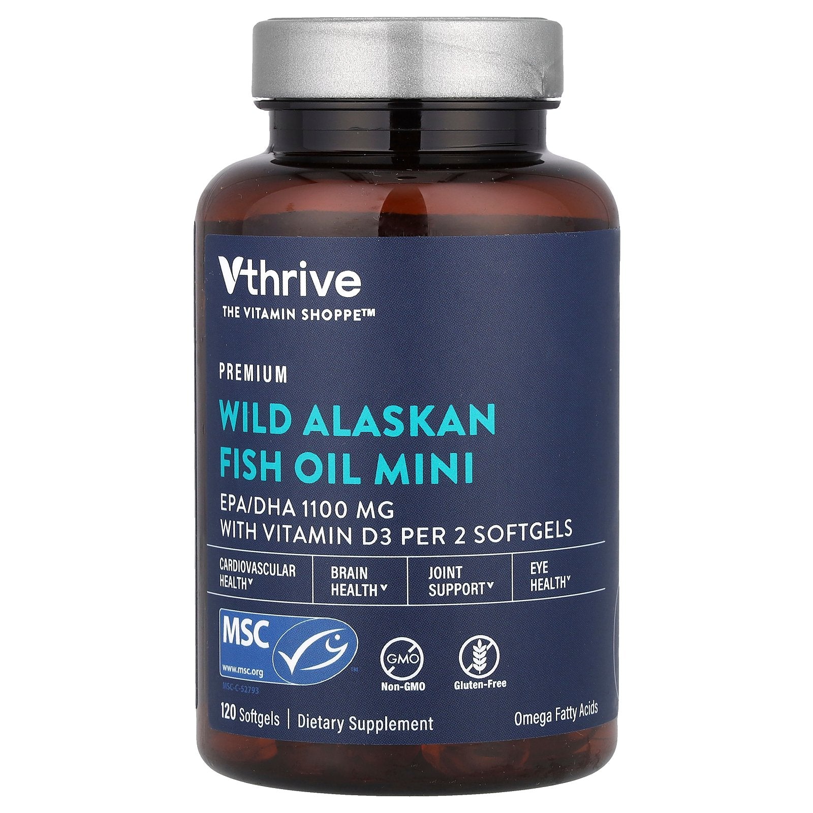 Foto 2 pulgar | Suplemento Vthrive Wild Alaskan Fish Oil Mini 120 Cápsulas Blandas - Venta Internacional.
