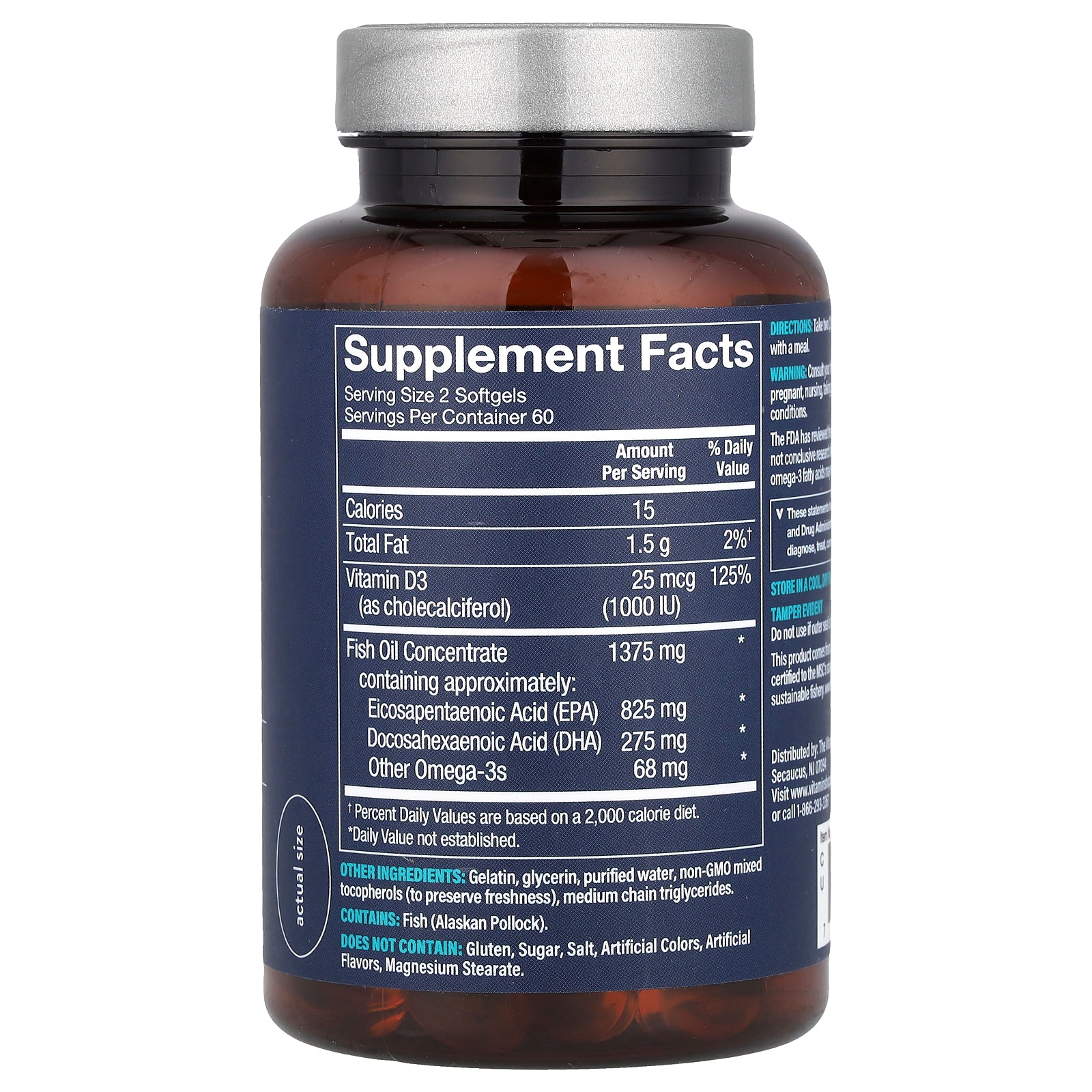 Foto 2 | Suplemento Vthrive Wild Alaskan Fish Oil Mini 120 Cápsulas Blandas - Venta Internacional.