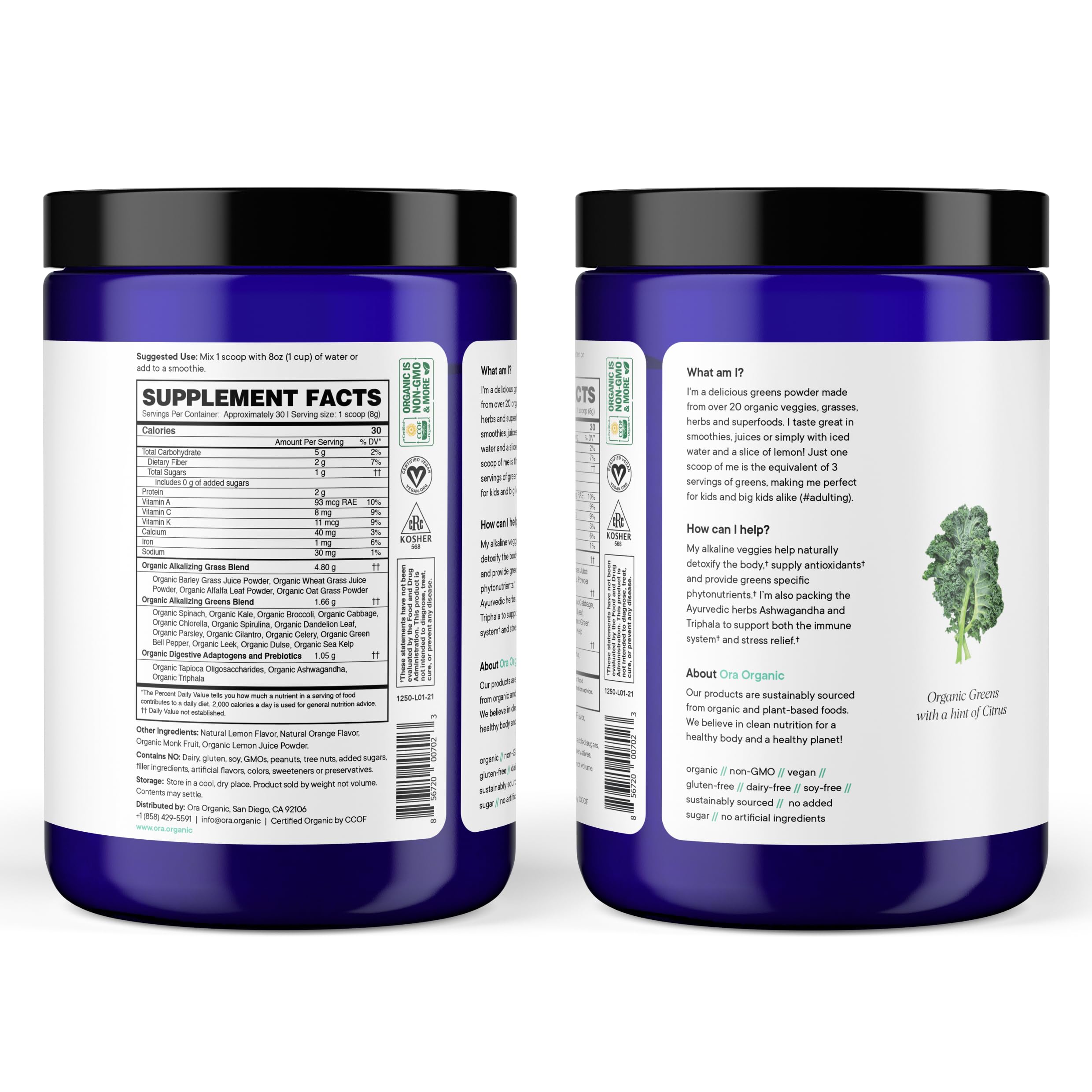 Foto 5 pulgar | Greens Powder Ora  Sabor Cítrico Orgánico  Vegano Y Sin Gluten - Venta Internacional.