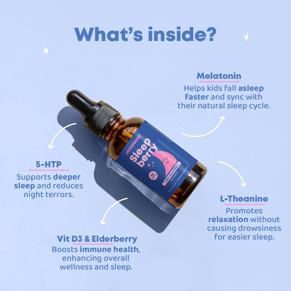 Foto 5 | Suplemento Para Dormir Joyspring Melatonina 1 Mg Para Niños 30 Ml - Venta Internacional.