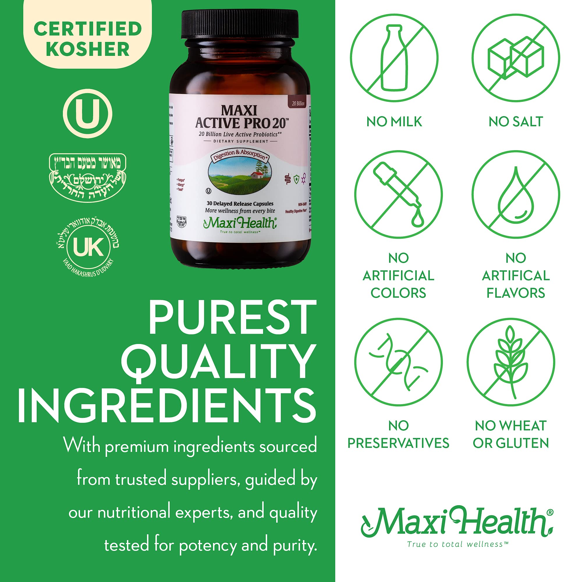 Foto 6 pulgar | Probiotic Maxi Health Digestive Support  30 Cápsulas  20 G De Cfu - Venta Internacional.