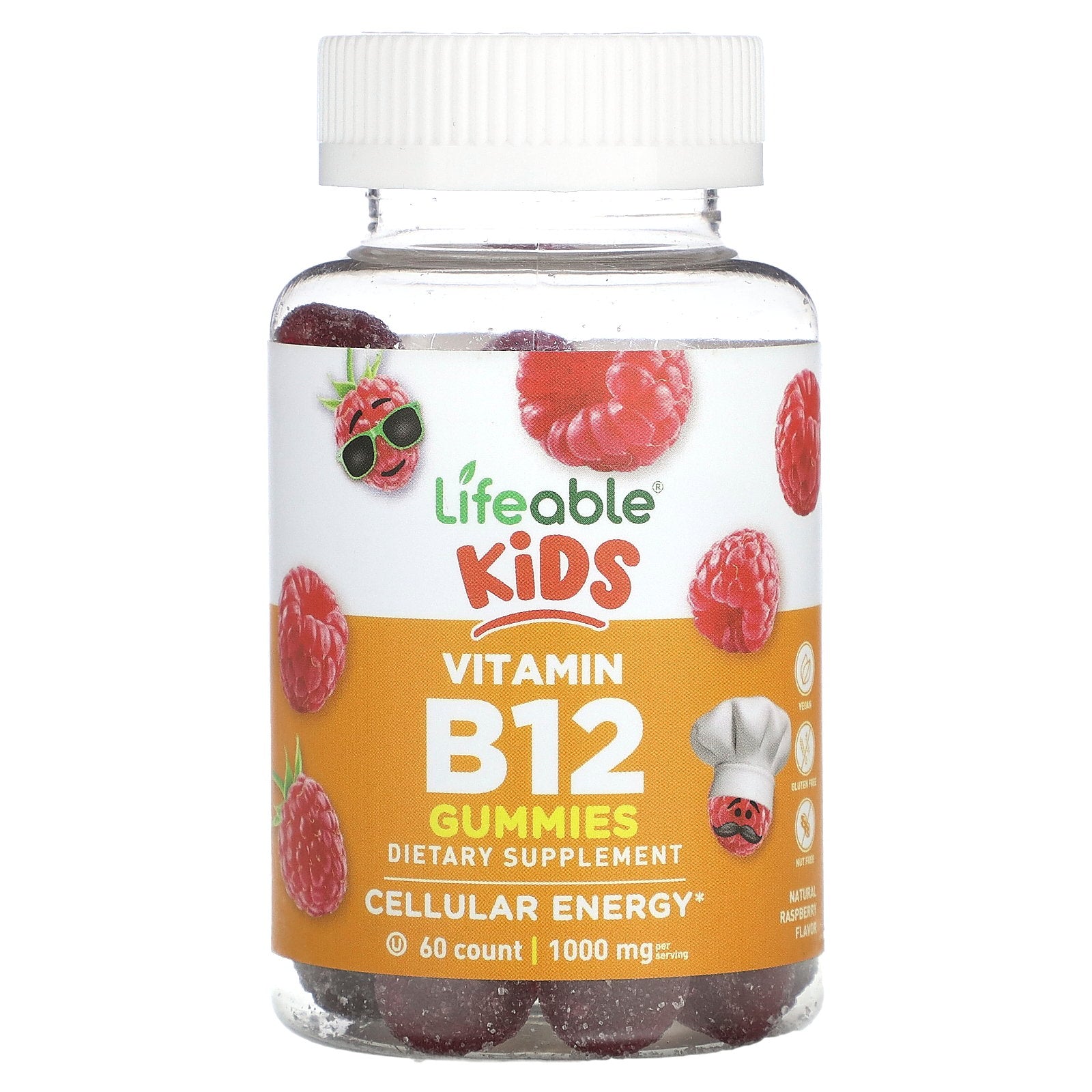 Foto 2 pulgar | Gomitas Con Vitamina B12 Lifeable For Kids Natural Raspberry 60 - Venta Internacional.