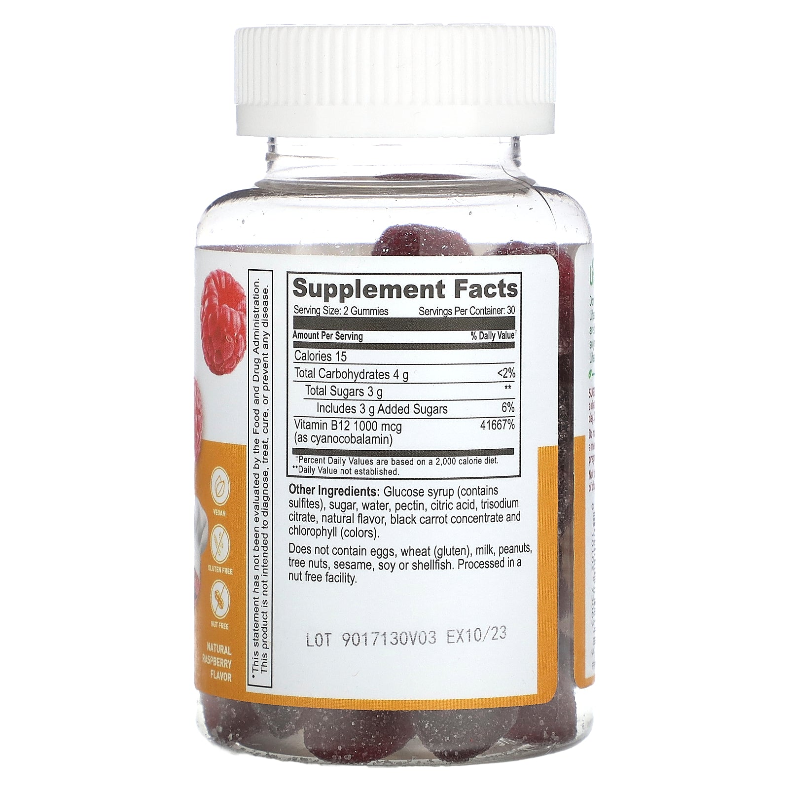 Foto 3 pulgar | Gomitas Con Vitamina B12 Lifeable For Kids Natural Raspberry 60 - Venta Internacional.