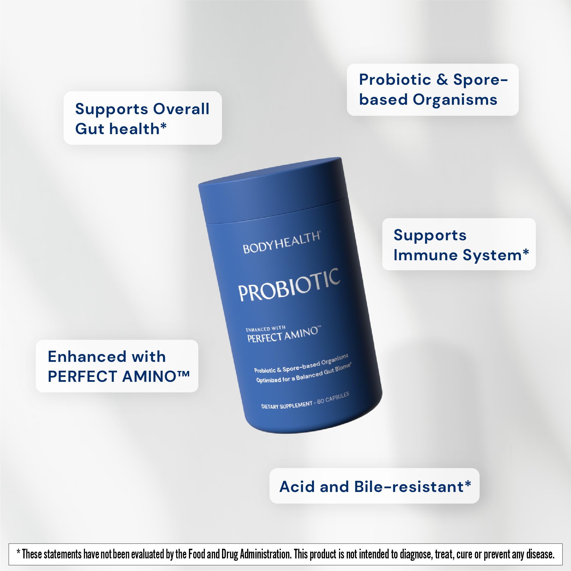 Foto 4 pulgar | Probiotic Bodyhealth Probiotic Enhanced Con Perfectamino 60 Cápsulas - Venta Internacional.
