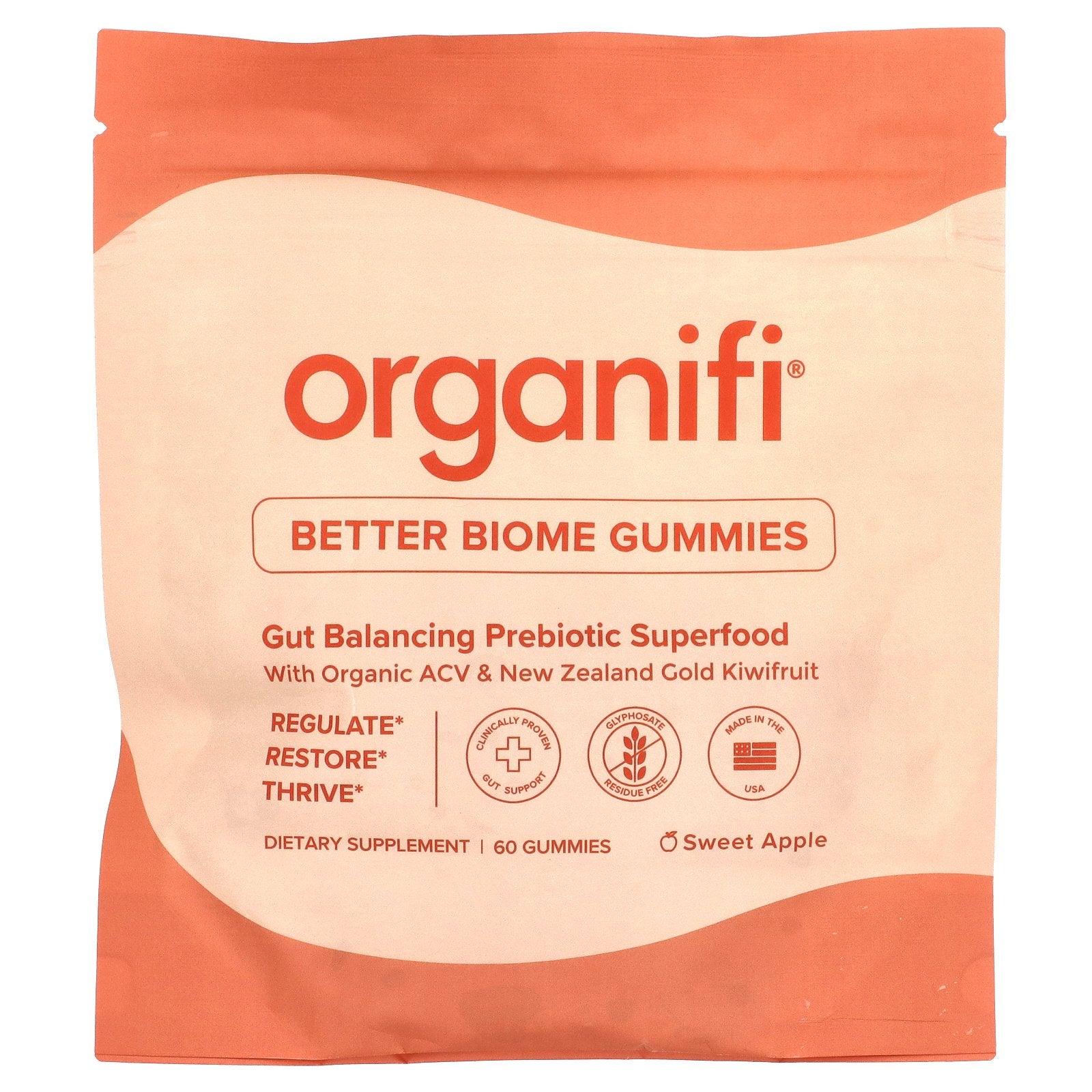 Foto 2 pulgar | Gomitas Organifi Better Biome Sweet Apple 60 Unidades - Venta Internacional.