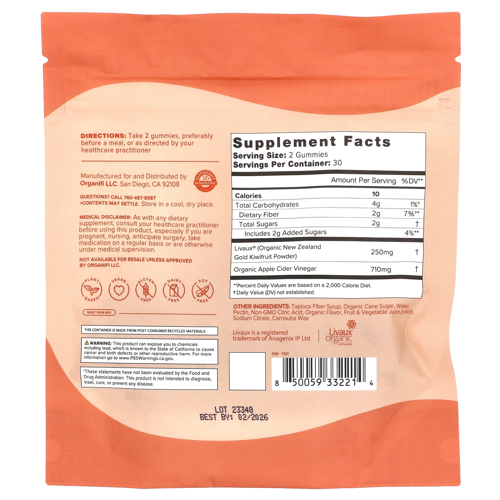 Foto 2 | Gomitas Organifi Better Biome Sweet Apple 60 Unidades - Venta Internacional.