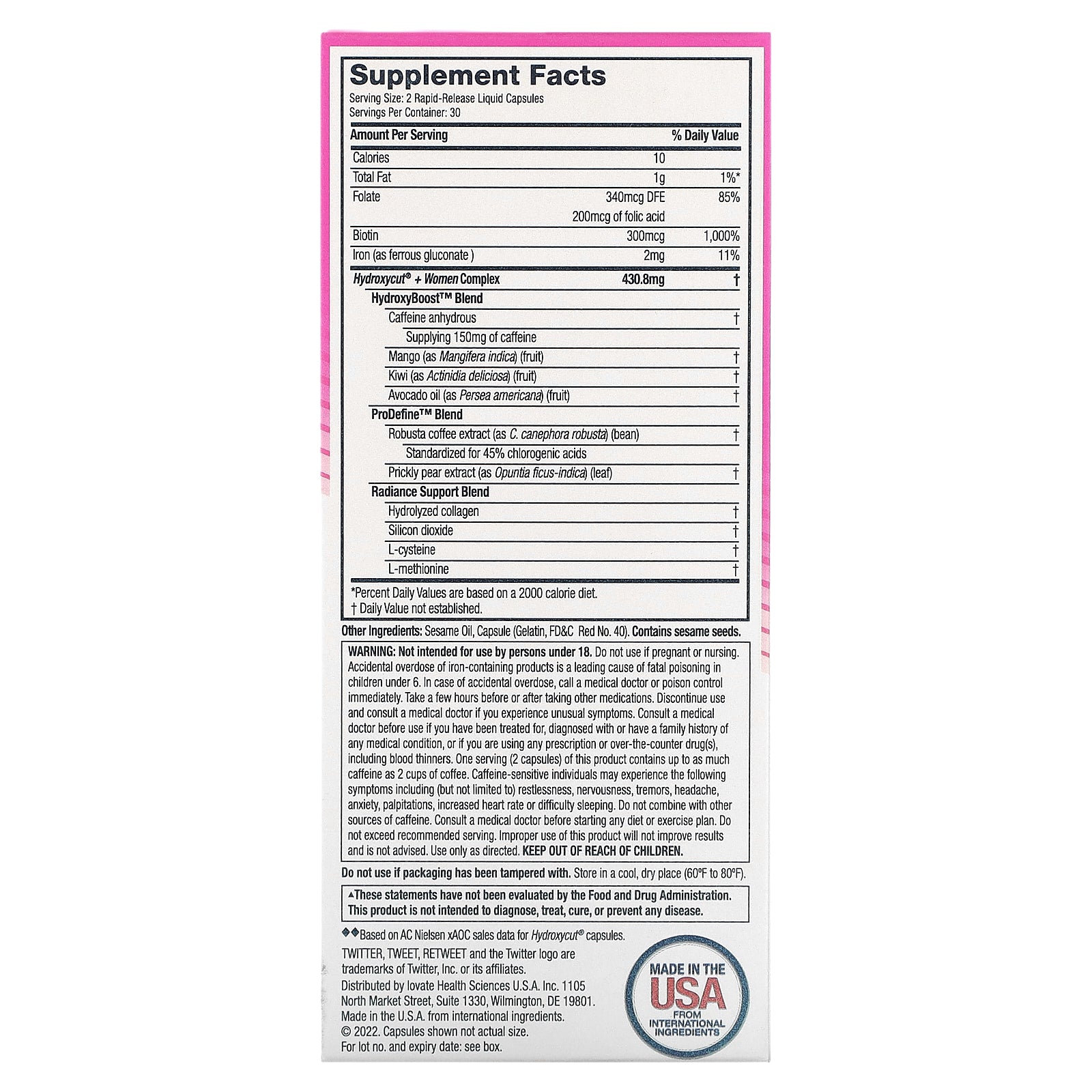Foto 2 | Suplemento Hydroxycut Para Bajar De Peso Para Mujeres  60 Cápsulas Líquidas - Venta Internacional.