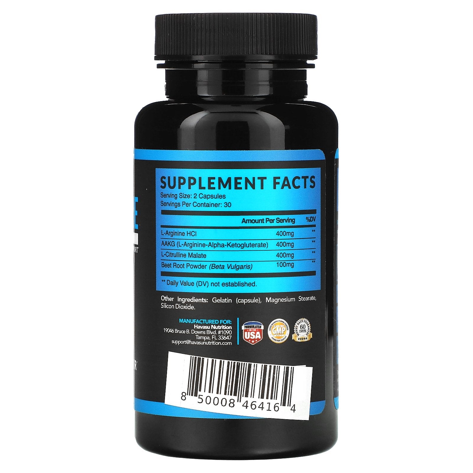 Foto 3 pulgar | Suplemento Havasu Nutrition L-arginina Extra Strength 60 Cápsulas - Venta Internacional.