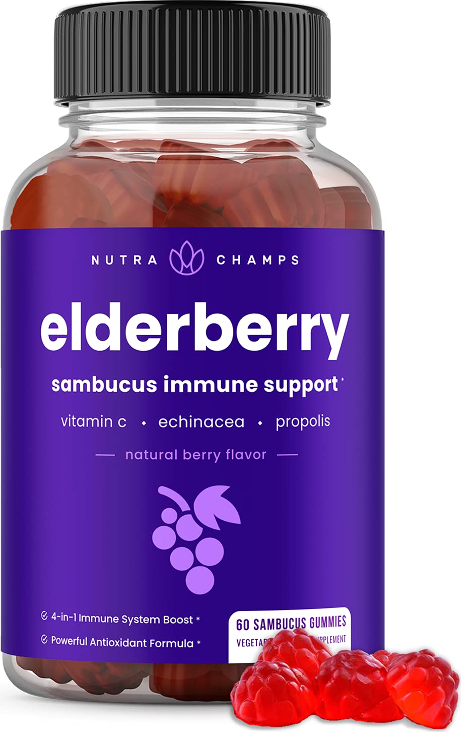 Foto 2 pulgar | Gomitas De Vitaminas Nutrachamps Saúco Con Vitamina C 200 Mg - Venta Internacional.